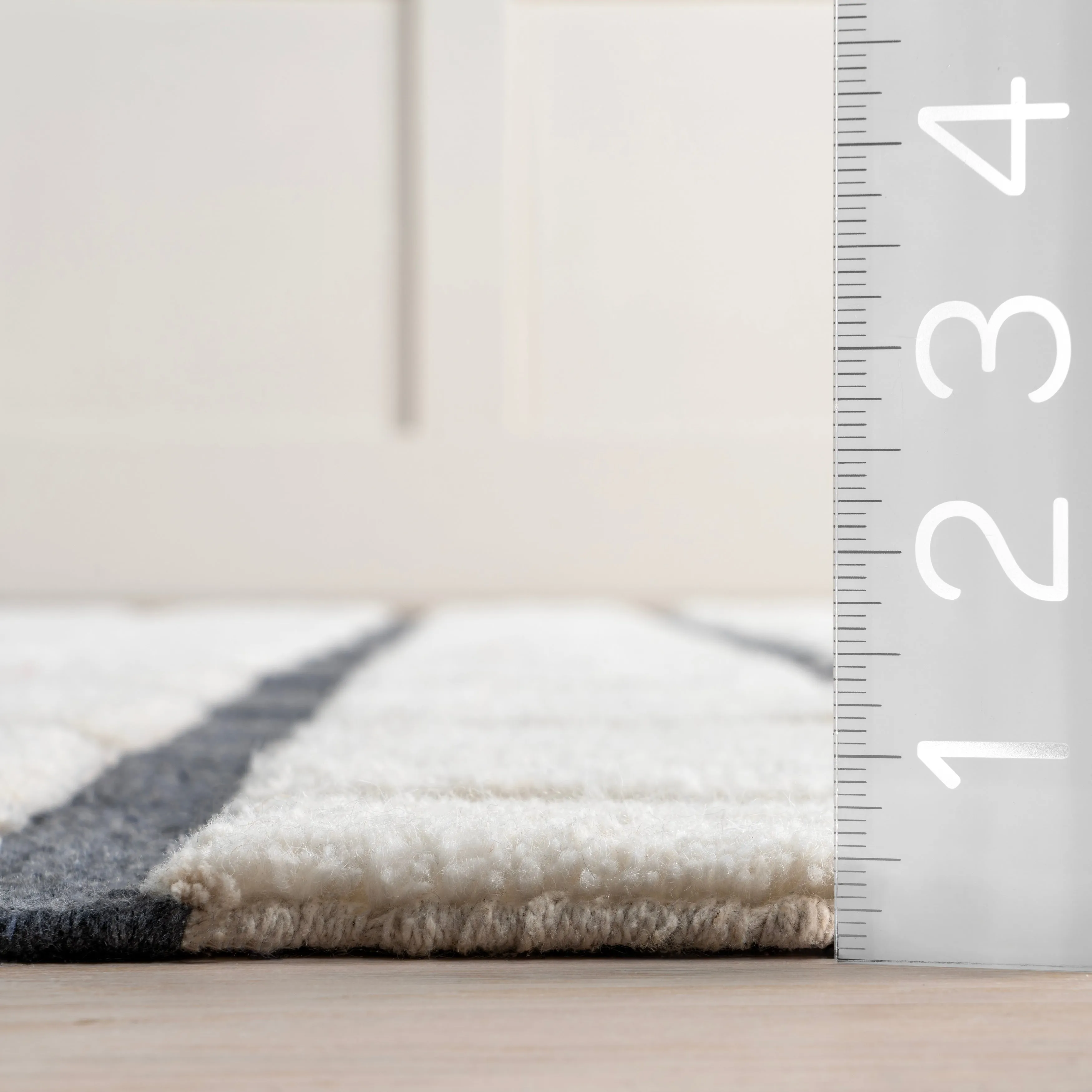 Rowena Checked Wool Area Rug