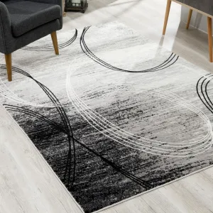 Rug Branch Montage Modern Abstract Area Rug and Runner. Grey / Gray