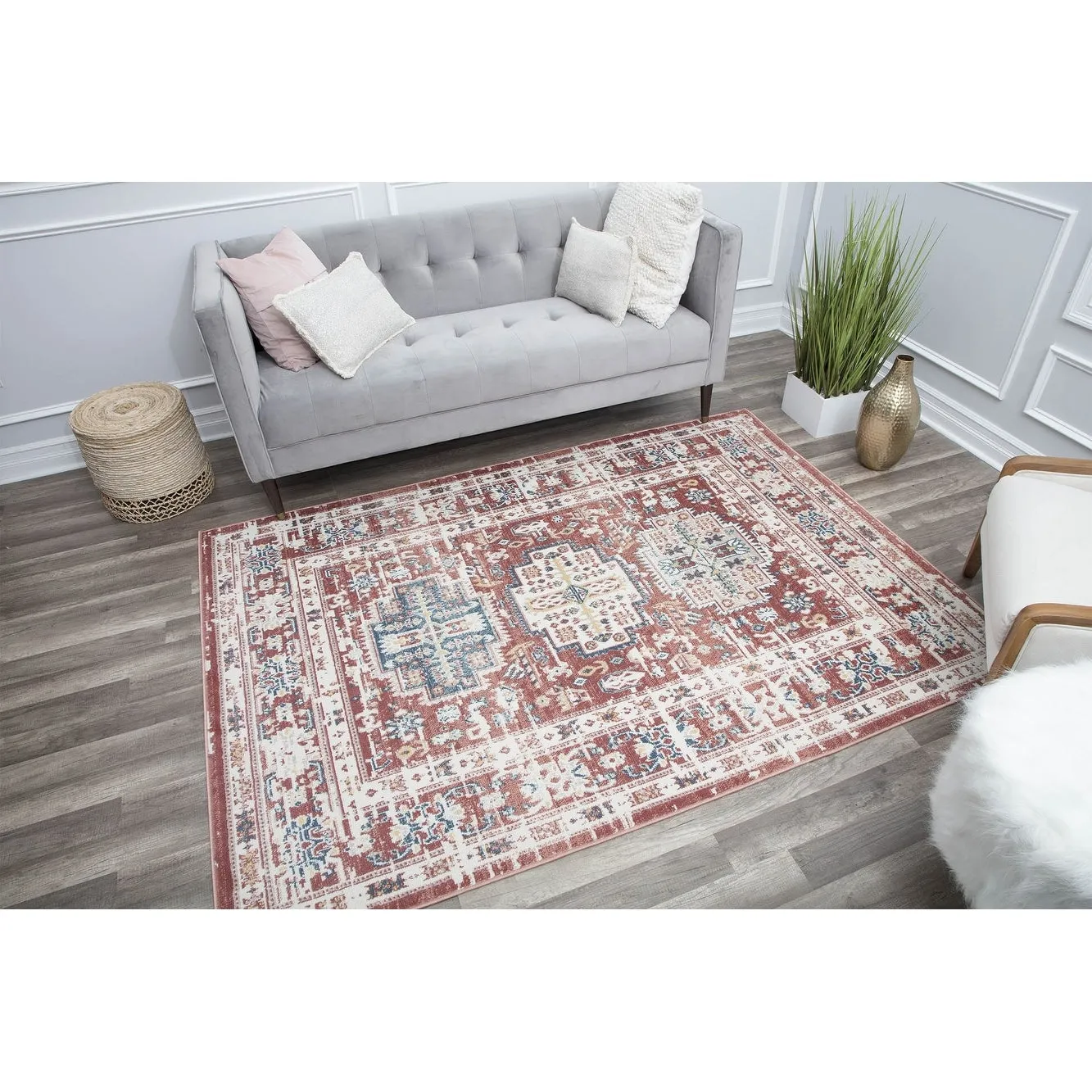 Rugs America Gallagher Collection Sundara Transitional Vintage Area Rug