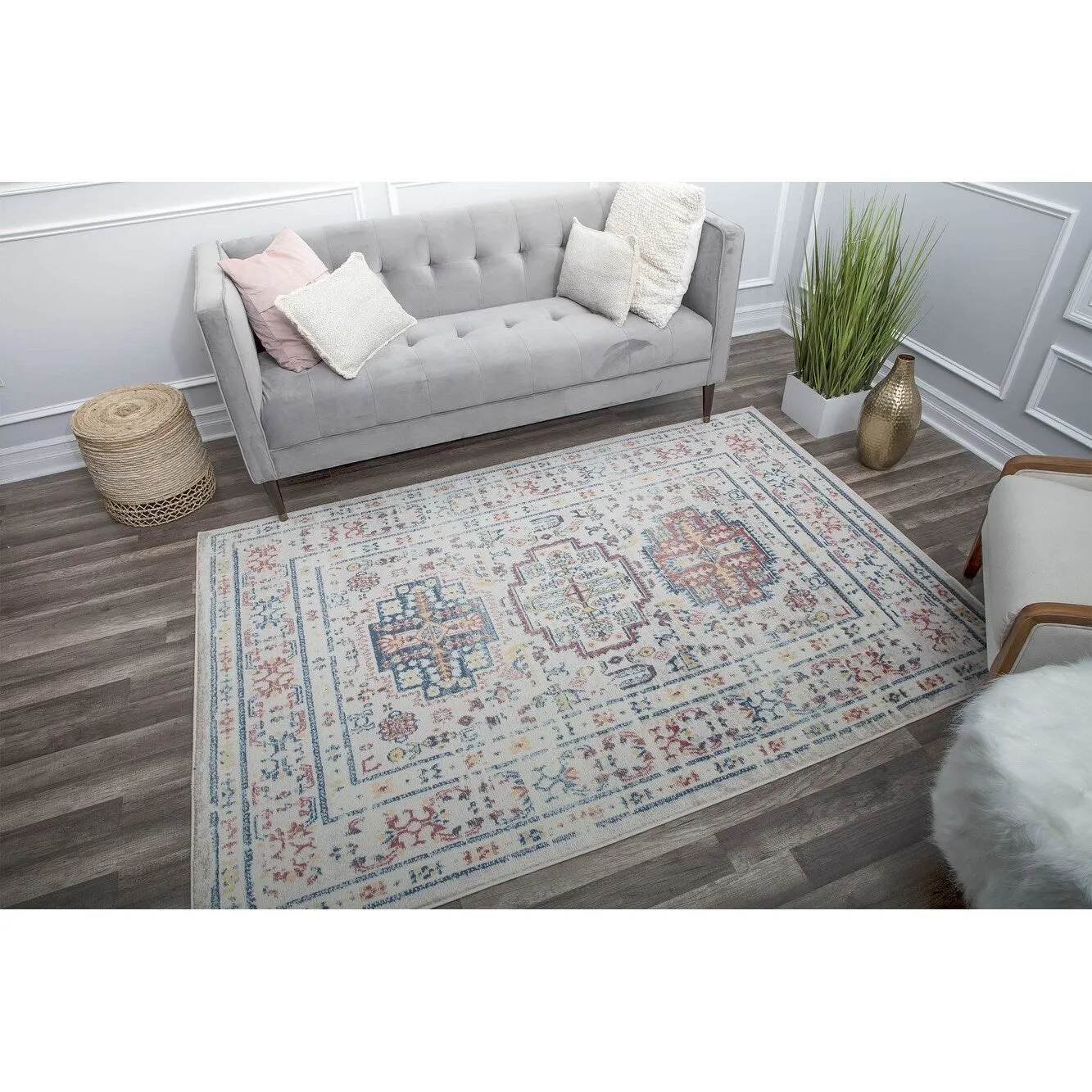 Rugs America Gallagher Collection Sundara Transitional Vintage Area Rug