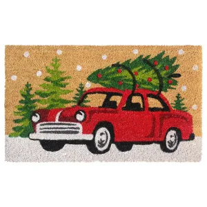 RugSmith Green Machine Tufted Christmas Car Doormat. 18 x 30 - 18 x 30