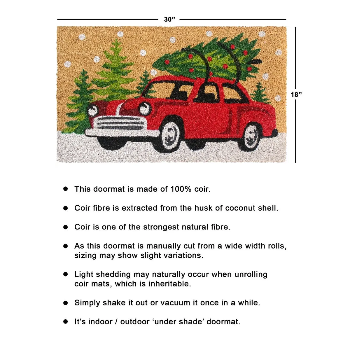RugSmith Green Machine Tufted Christmas Car Doormat. 18 x 30 - 18 x 30