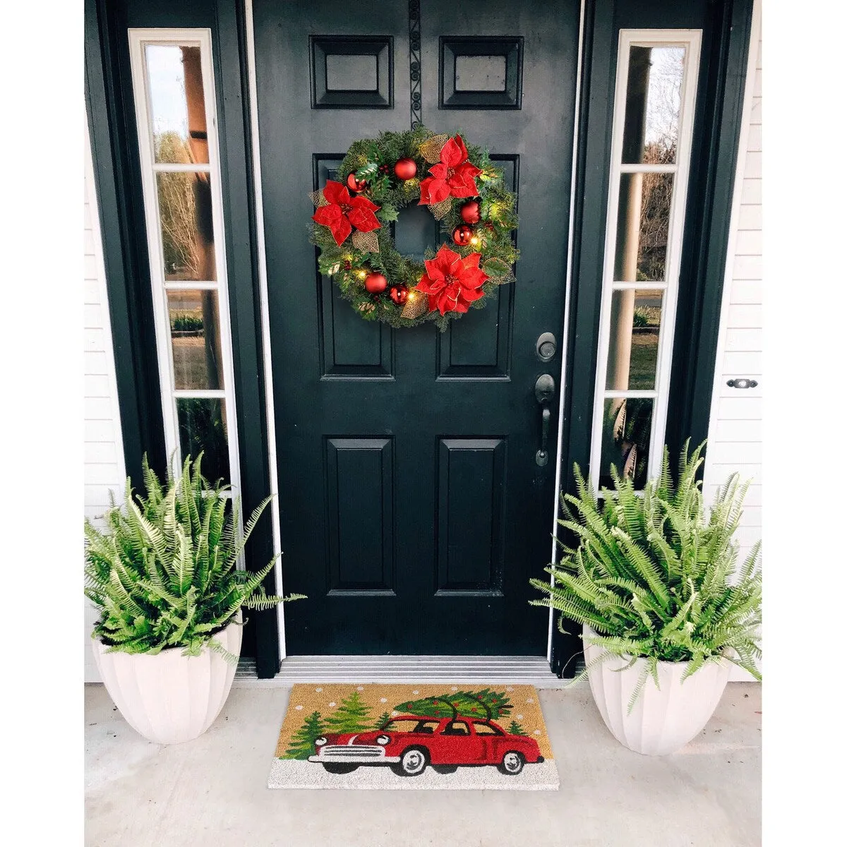 RugSmith Green Machine Tufted Christmas Car Doormat. 18 x 30 - 18 x 30