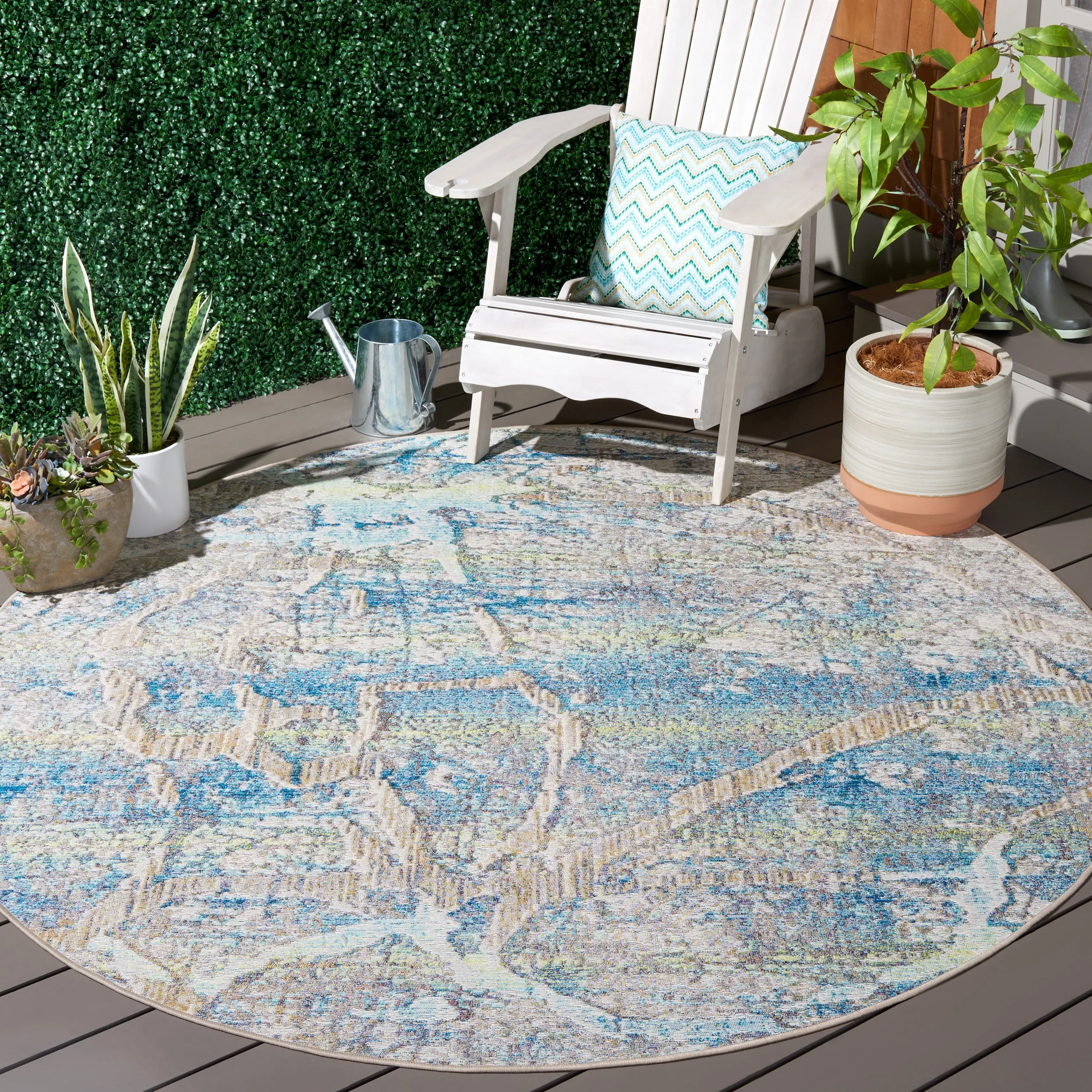 SAFAVIEH Barbados Nineke Modern Waterproof Patio Backyard Rug