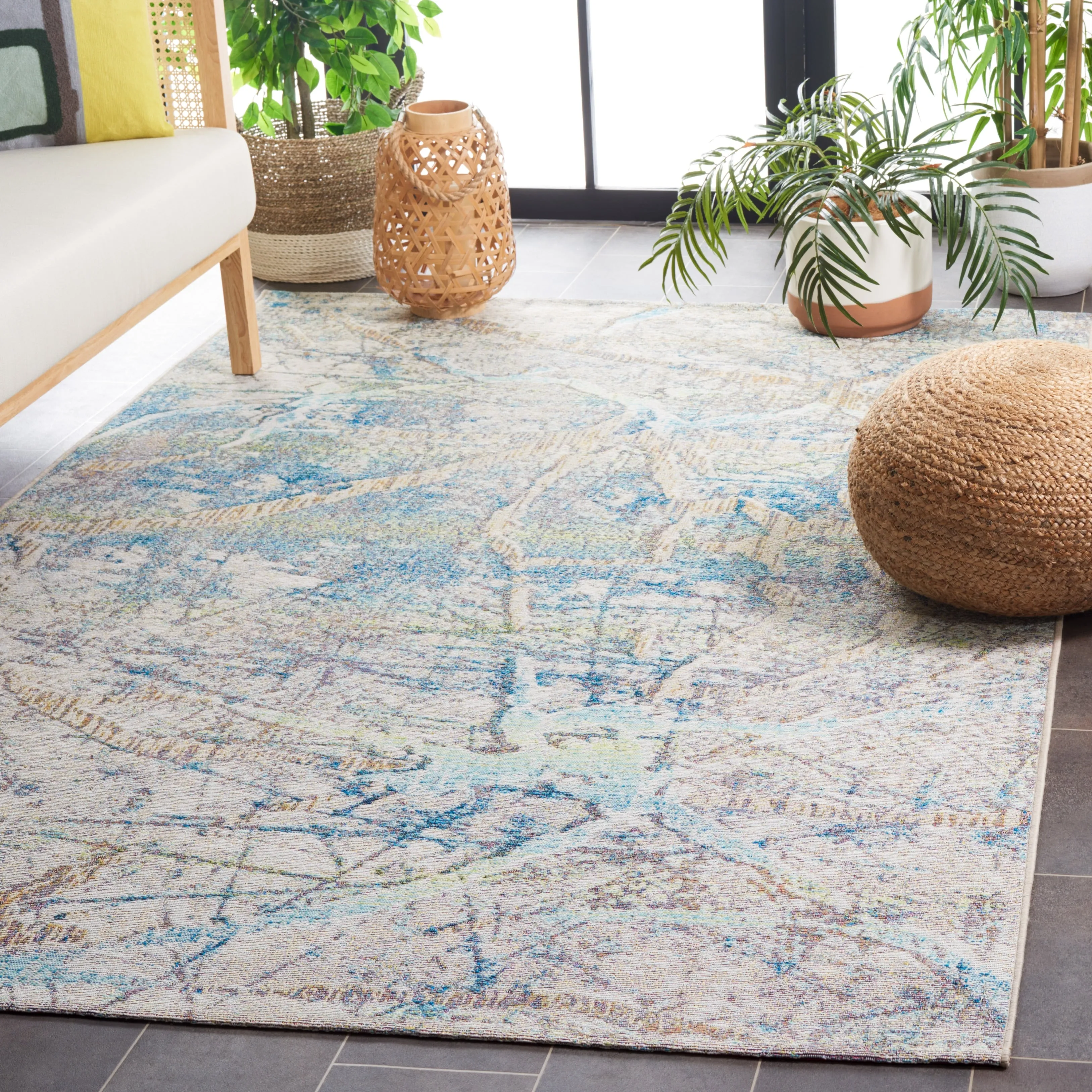 SAFAVIEH Barbados Nineke Modern Waterproof Patio Backyard Rug