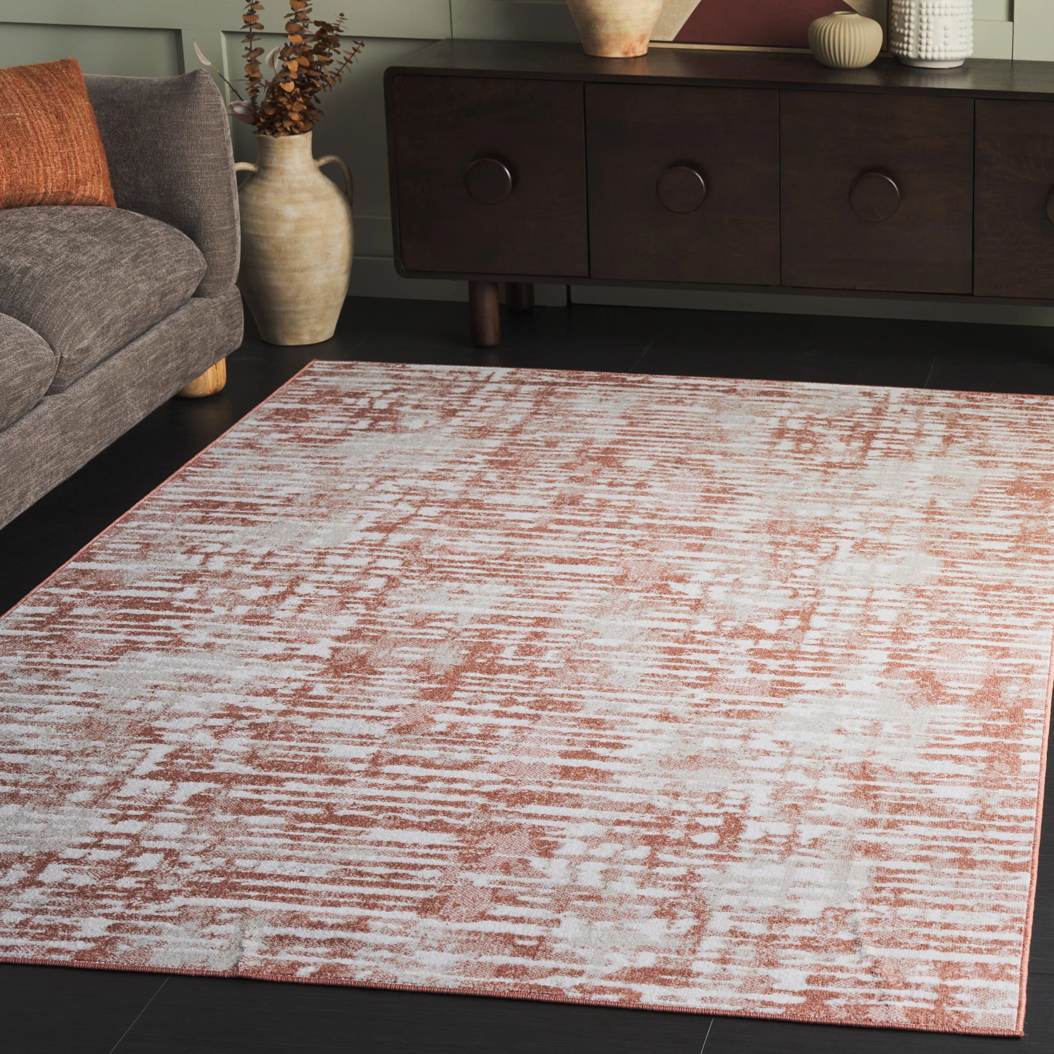 SAFAVIEH Bayside Machine Washable Neshka Modern Abstract Rug
