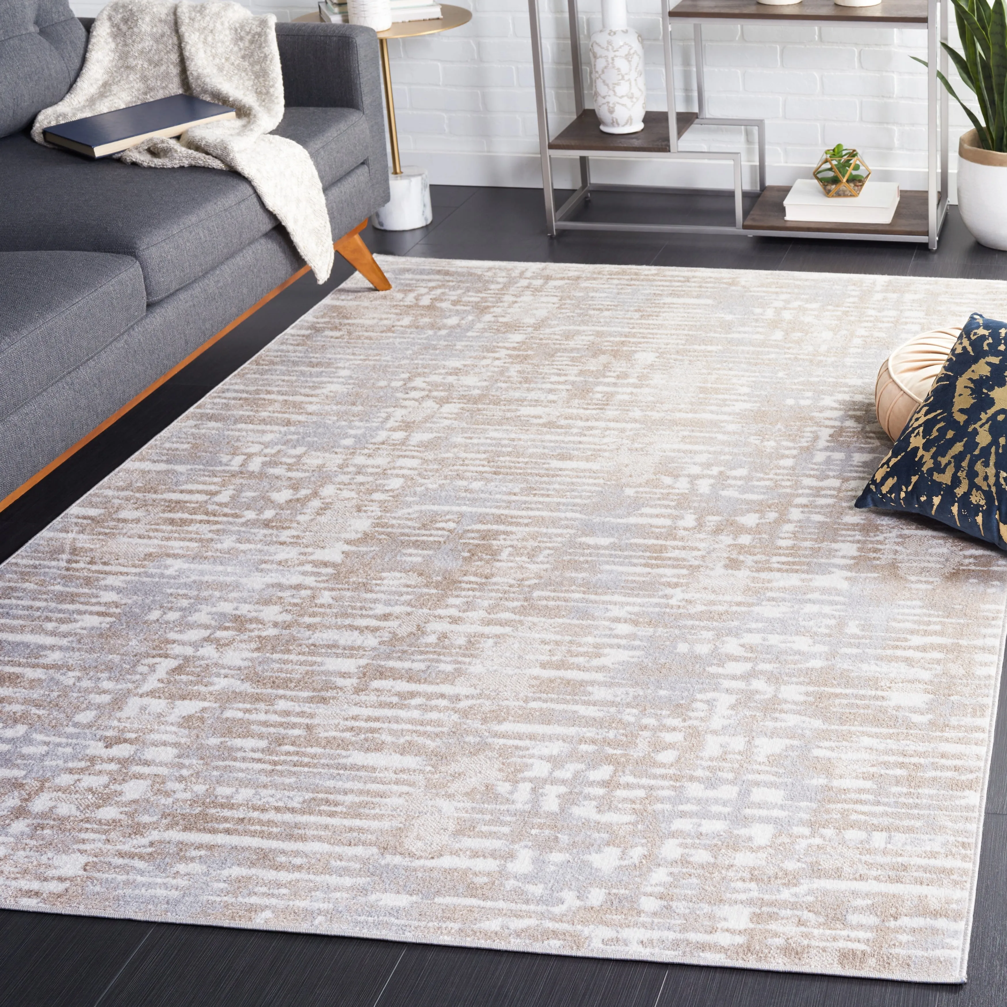 SAFAVIEH Bayside Machine Washable Neshka Modern Abstract Rug