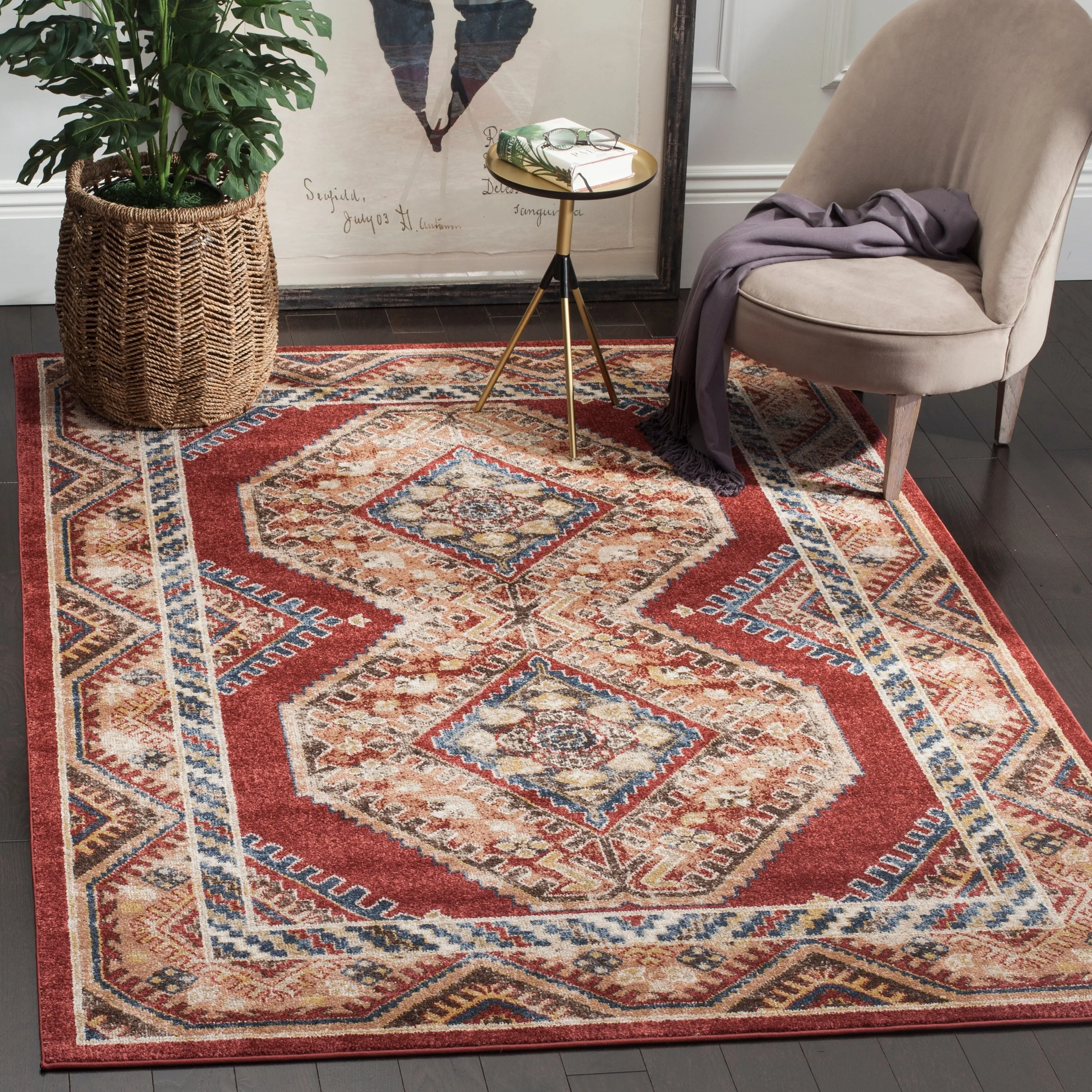 SAFAVIEH Bijar Corline Traditional Distressed Oriental Rug