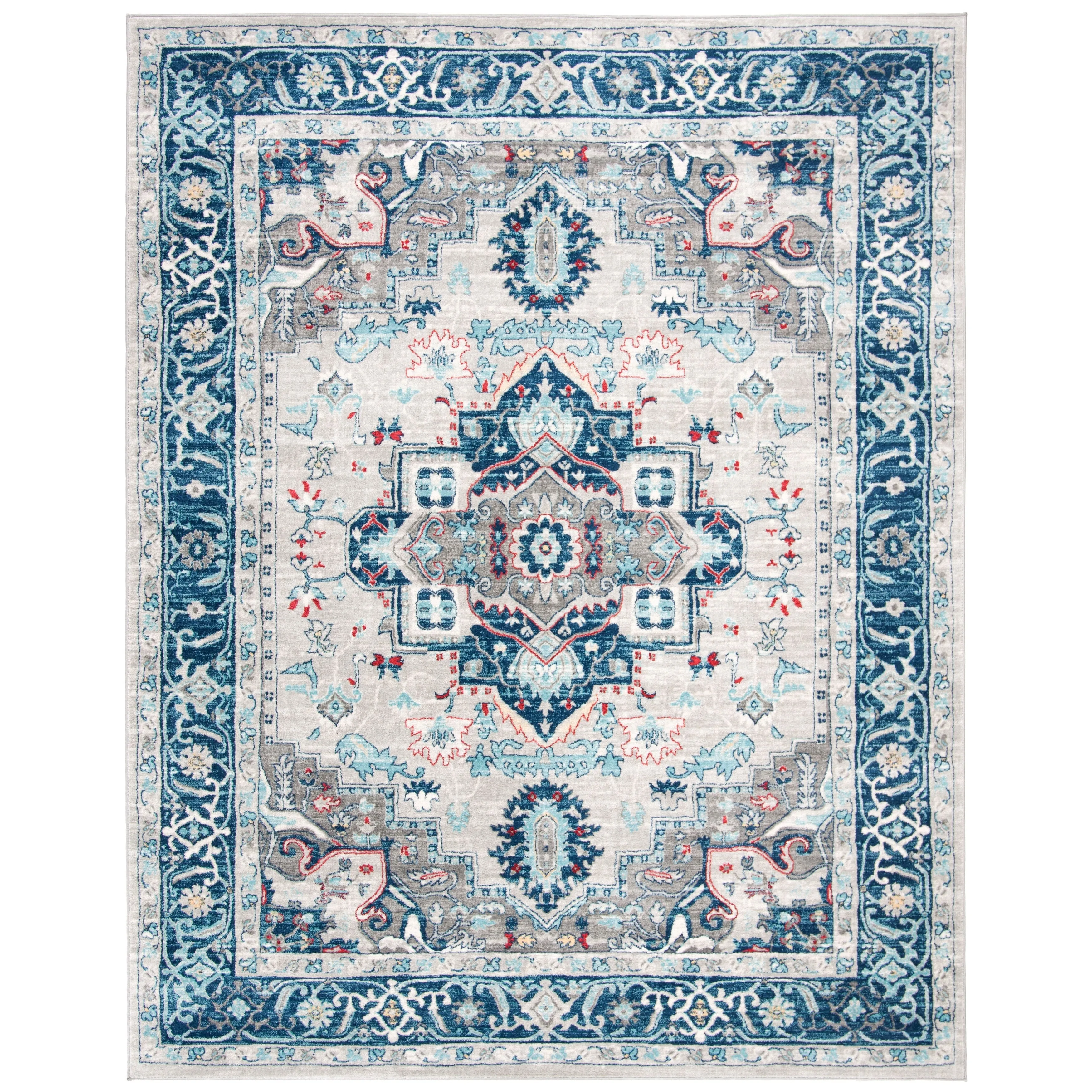 SAFAVIEH Brentwood Essie Traditional Light Grey / Blue Rug