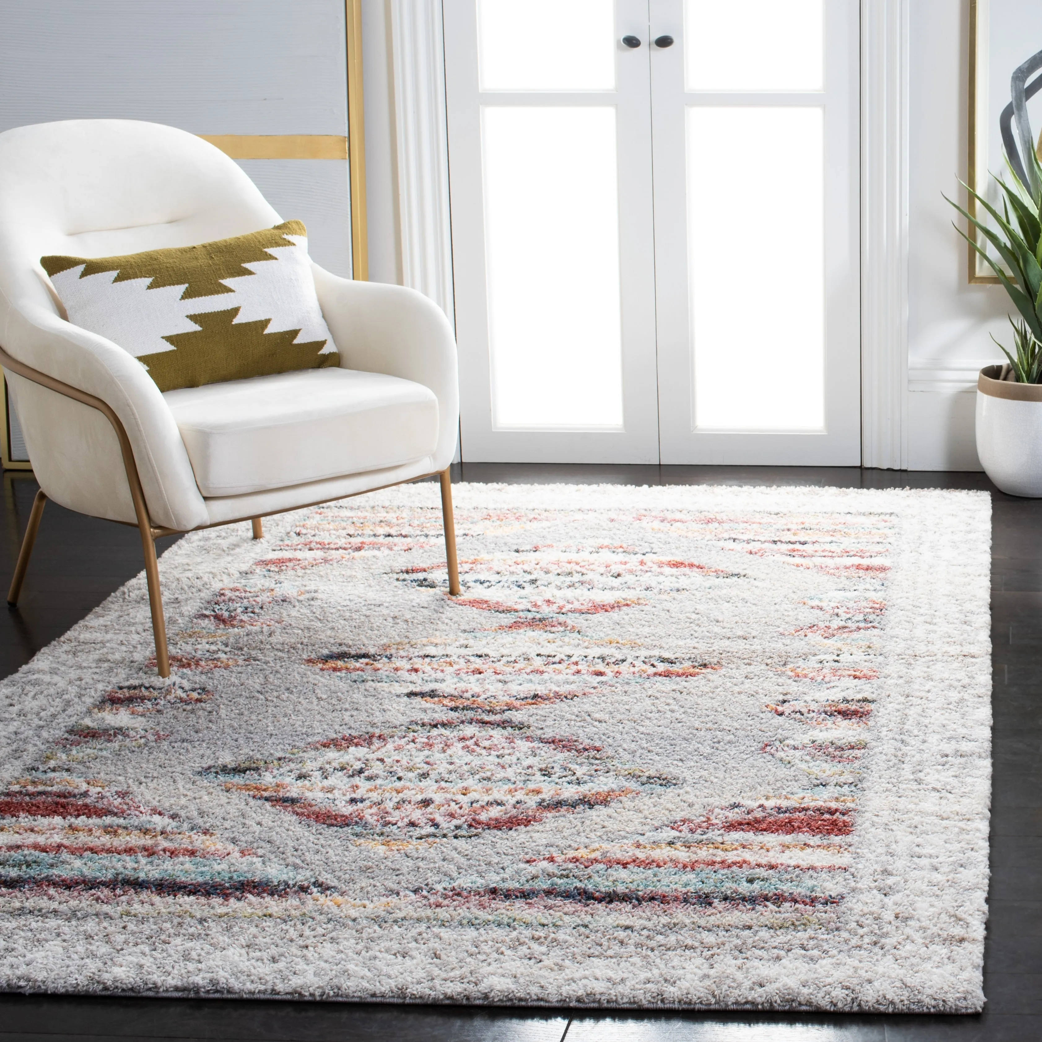 SAFAVIEH Calista Shag Jatta Abstract 1-inch Thick Rug