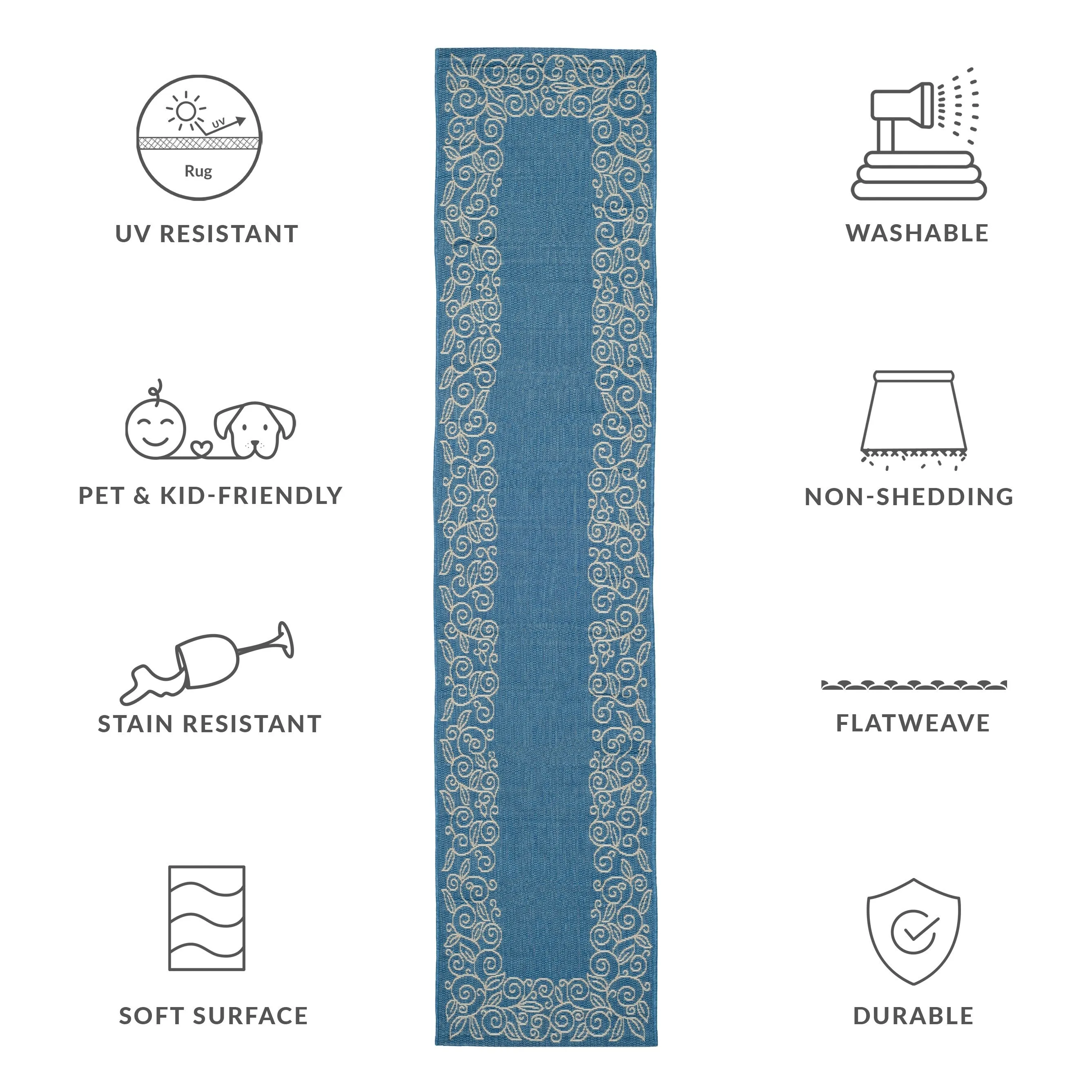 SAFAVIEH Courtyard Elfur Scroll Indoor /Outdoor Waterproof Patio Backyard Rug