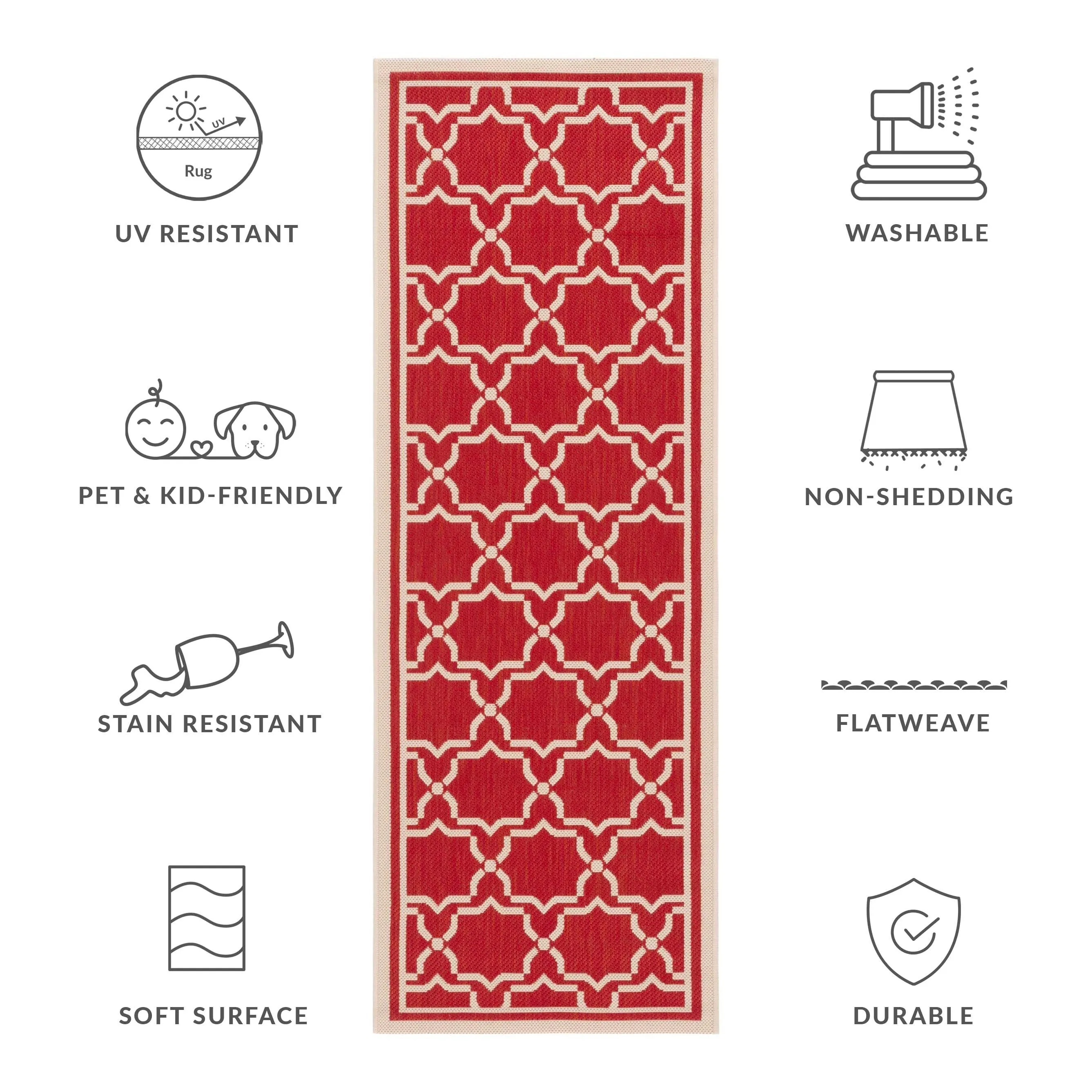 SAFAVIEH Courtyard Gulsin Indoor/ Outdoor Waterproof Patio Backyard Rug