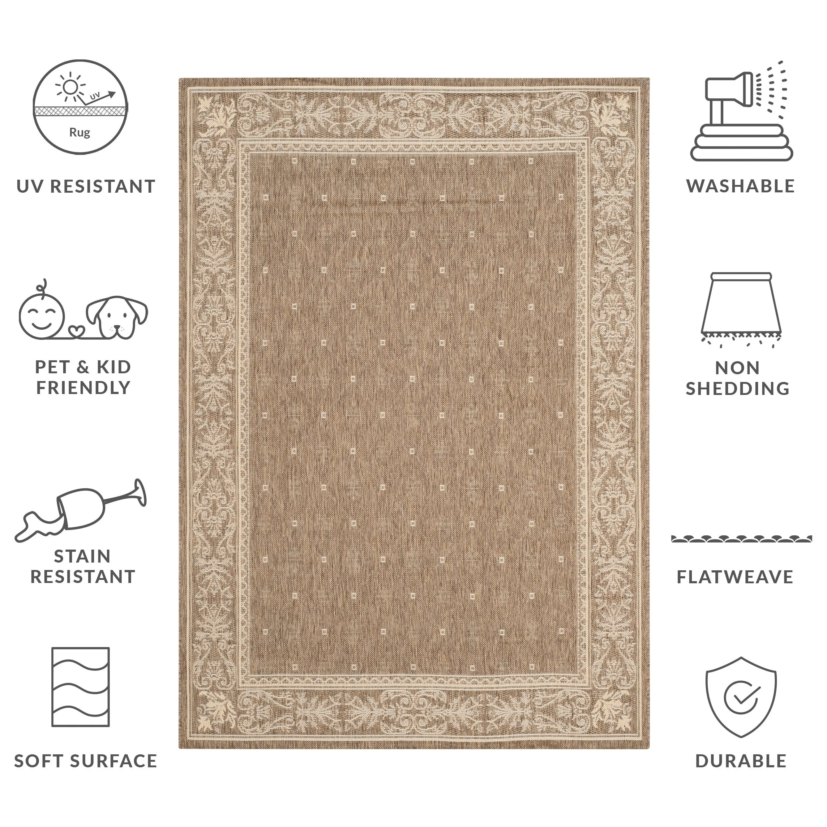 SAFAVIEH Courtyard Hendrina Indoor/ Outdoor Waterproof Patio Backyard Rug