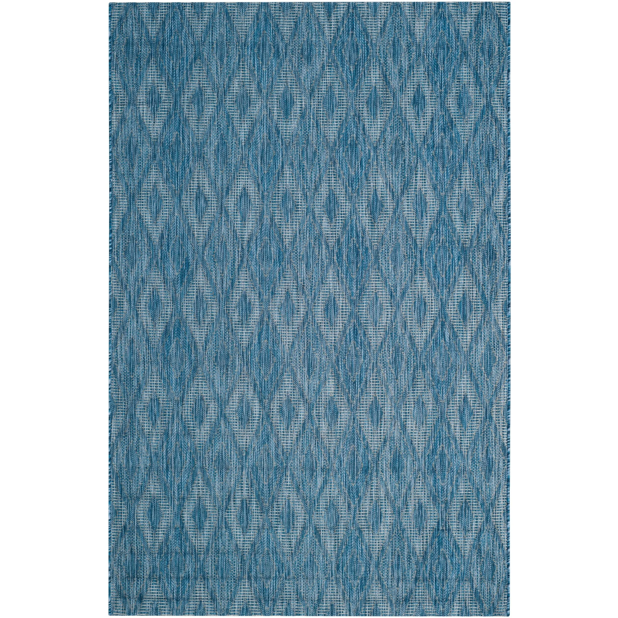 SAFAVIEH Courtyard Marolyn Indoor/Outdoor Waterproof Patio Rug - Navy/Navy - 4' x 5'7