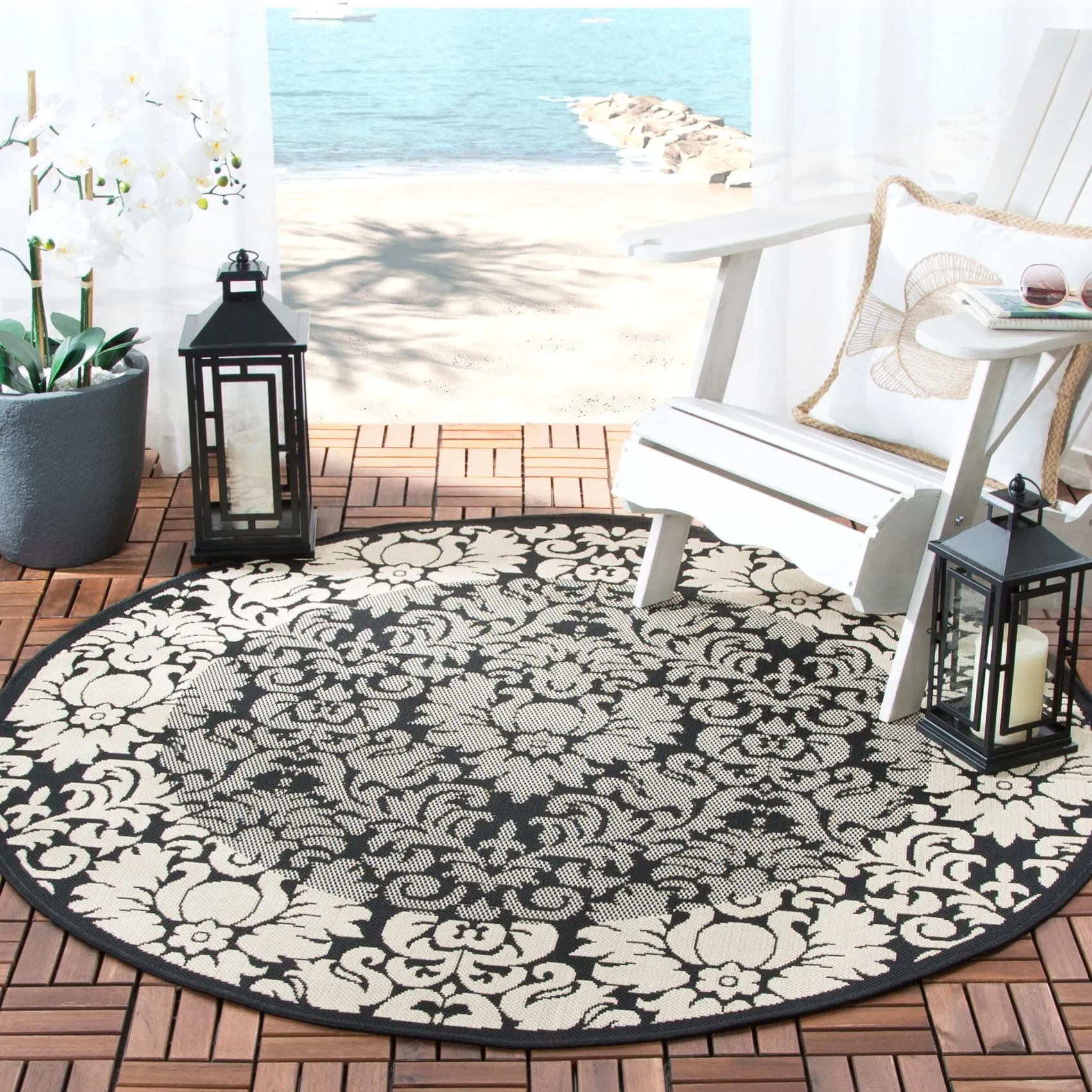 SAFAVIEH Courtyard Peggie Indoor/ Outdoor Patio Backyard Rug