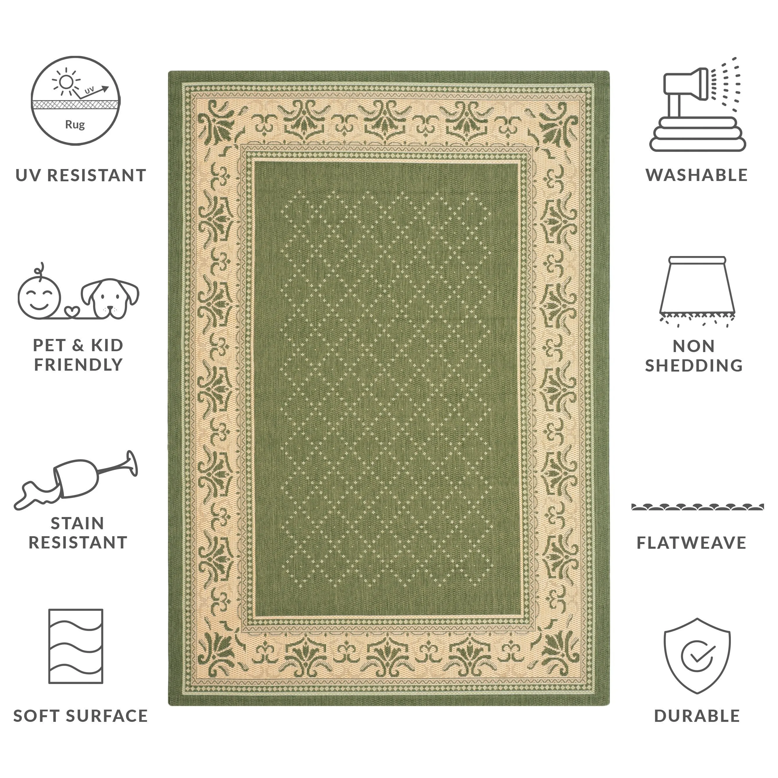 SAFAVIEH. Courtyard Pina Indoor/ Outdoor Waterproof Patio Backyard Rug