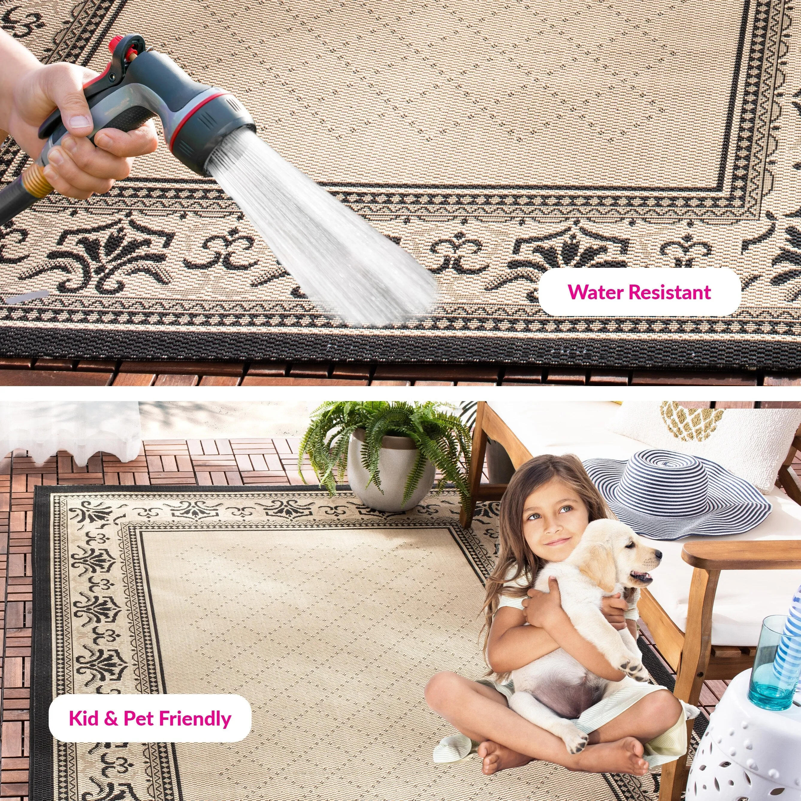SAFAVIEH. Courtyard Pina Indoor/ Outdoor Waterproof Patio Backyard Rug