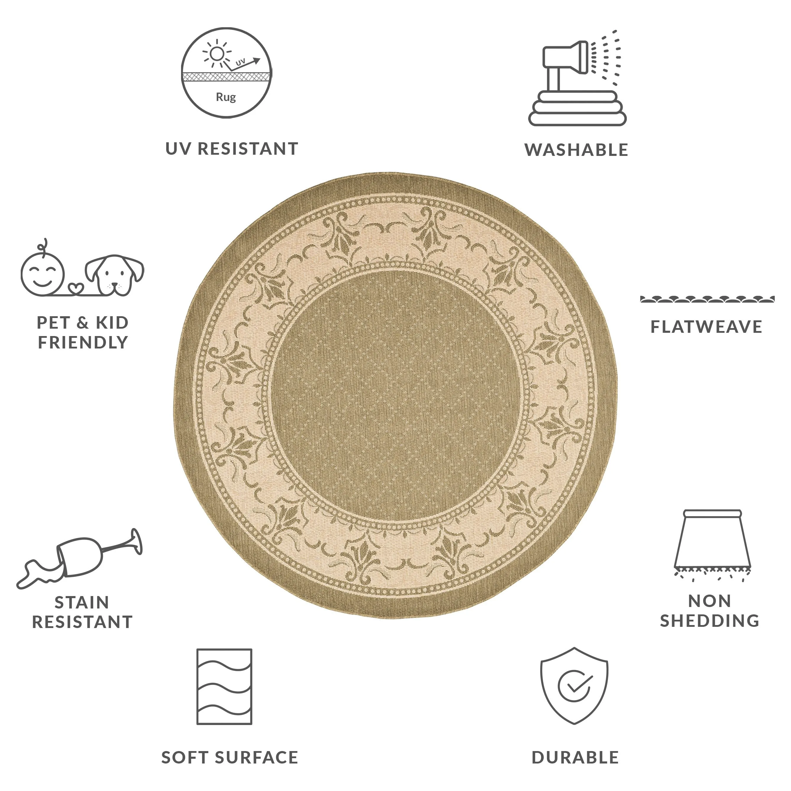 SAFAVIEH. Courtyard Pina Indoor/ Outdoor Waterproof Patio Backyard Rug