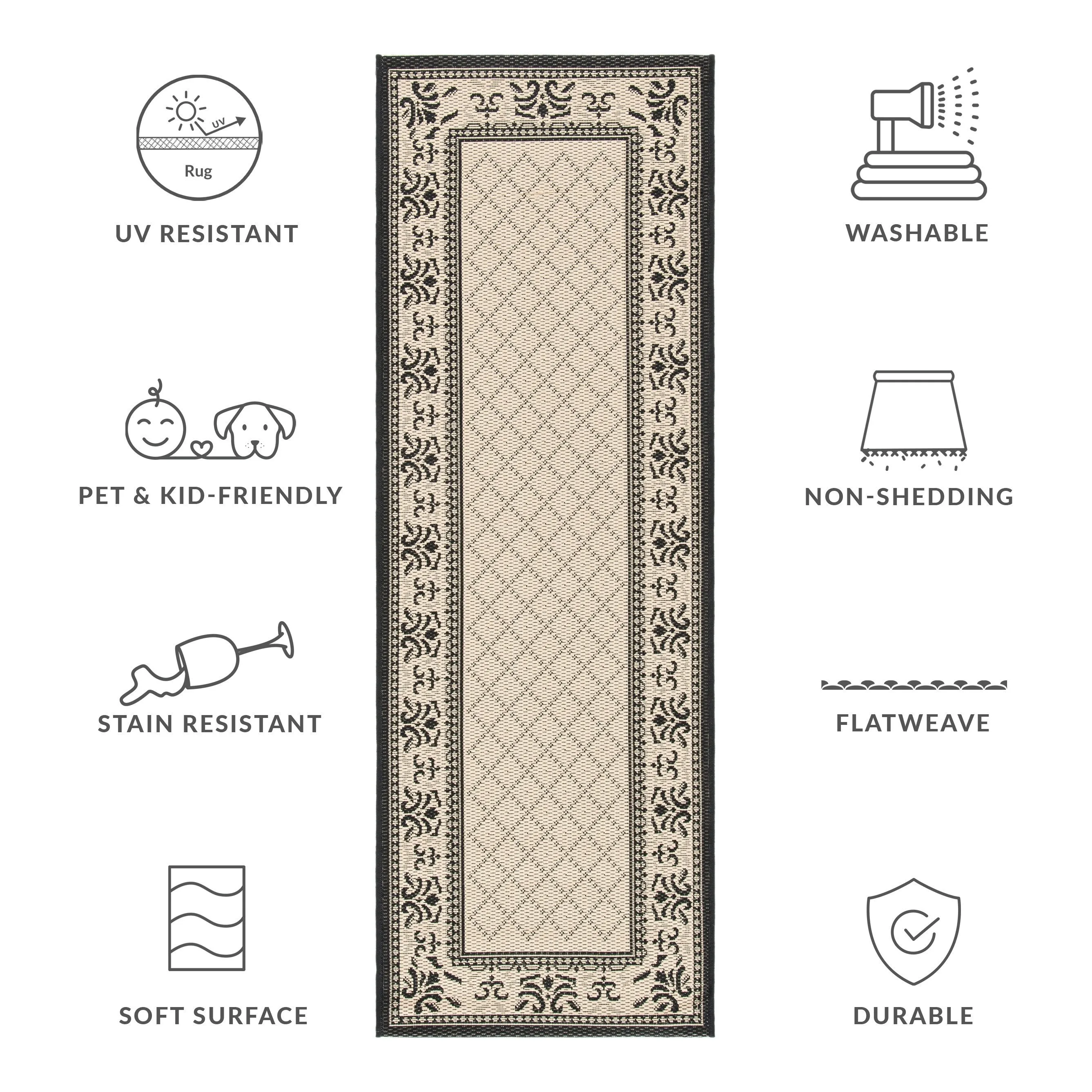 SAFAVIEH. Courtyard Pina Indoor/ Outdoor Waterproof Patio Backyard Rug