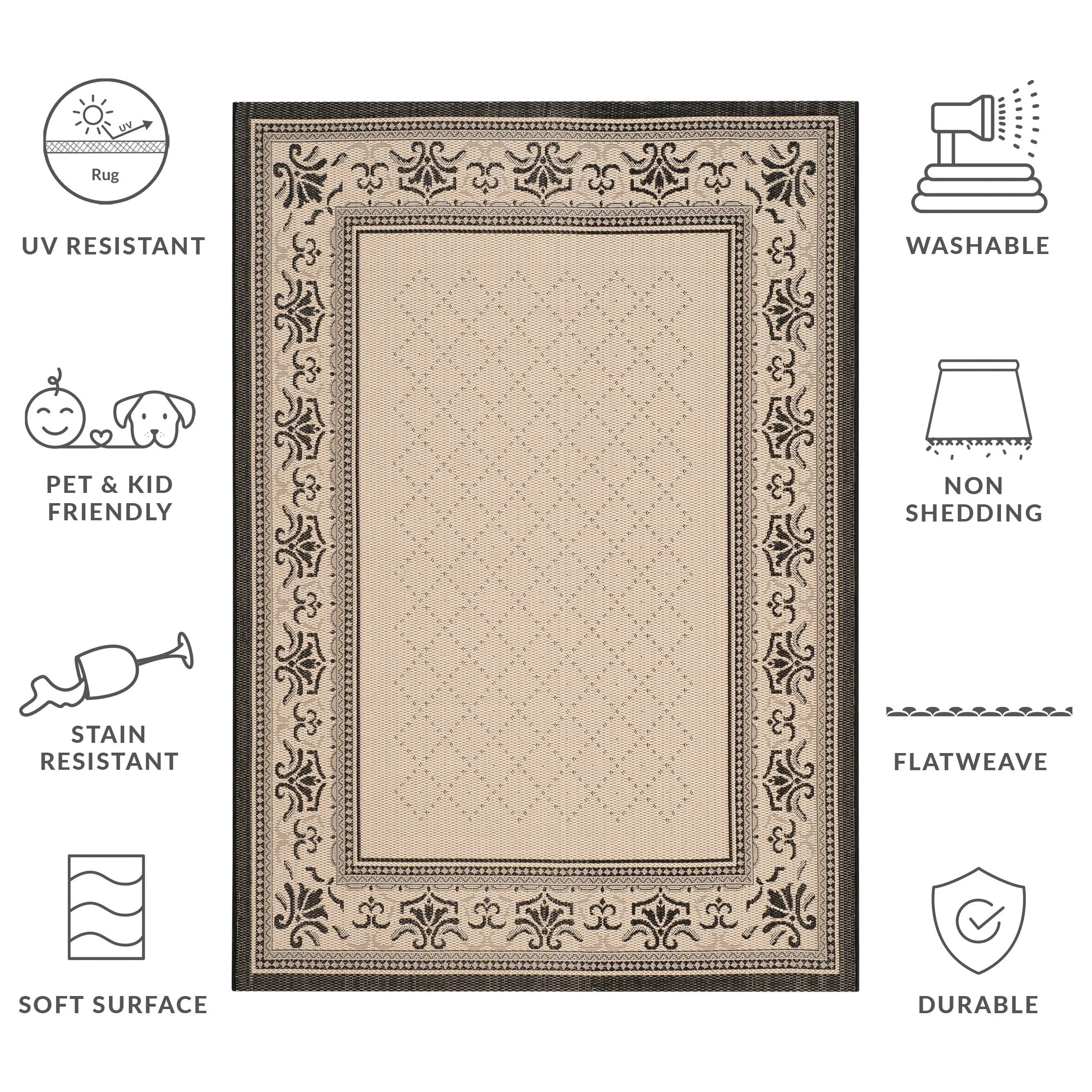 SAFAVIEH. Courtyard Pina Indoor/ Outdoor Waterproof Patio Backyard Rug