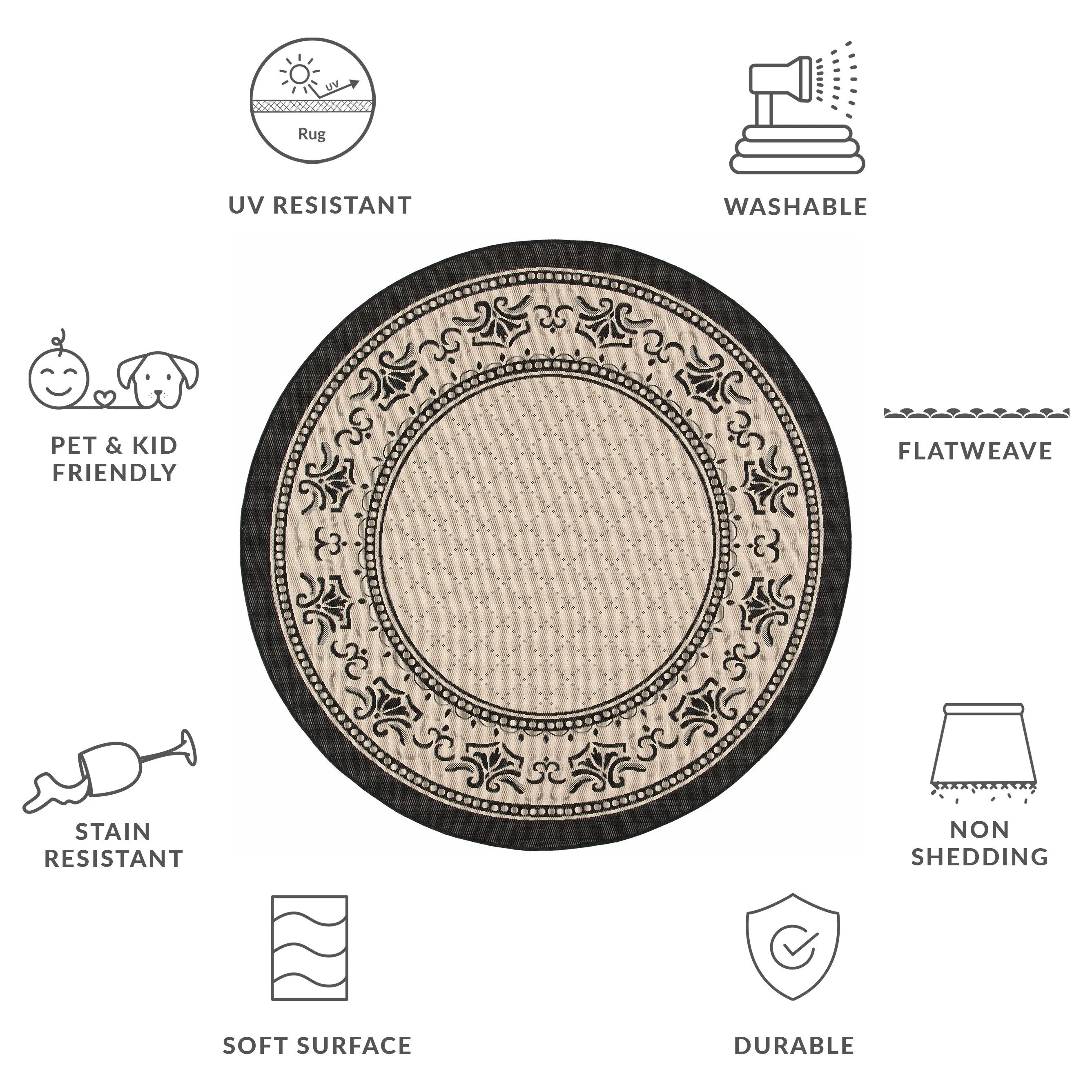 SAFAVIEH. Courtyard Pina Indoor/ Outdoor Waterproof Patio Backyard Rug