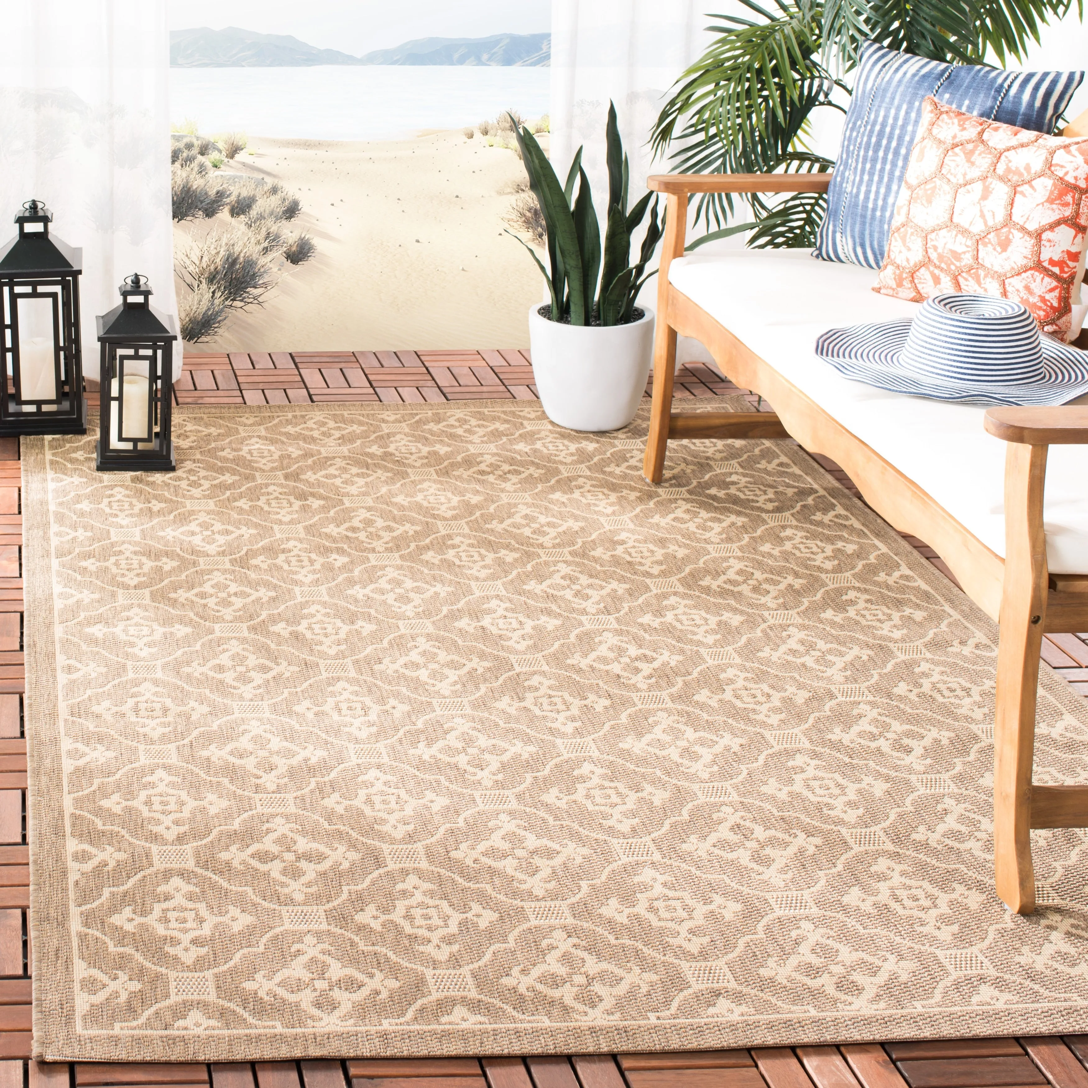 SAFAVIEH Courtyard Sonja Indoor/ Outdoor Waterproof Patio Backyard Rug