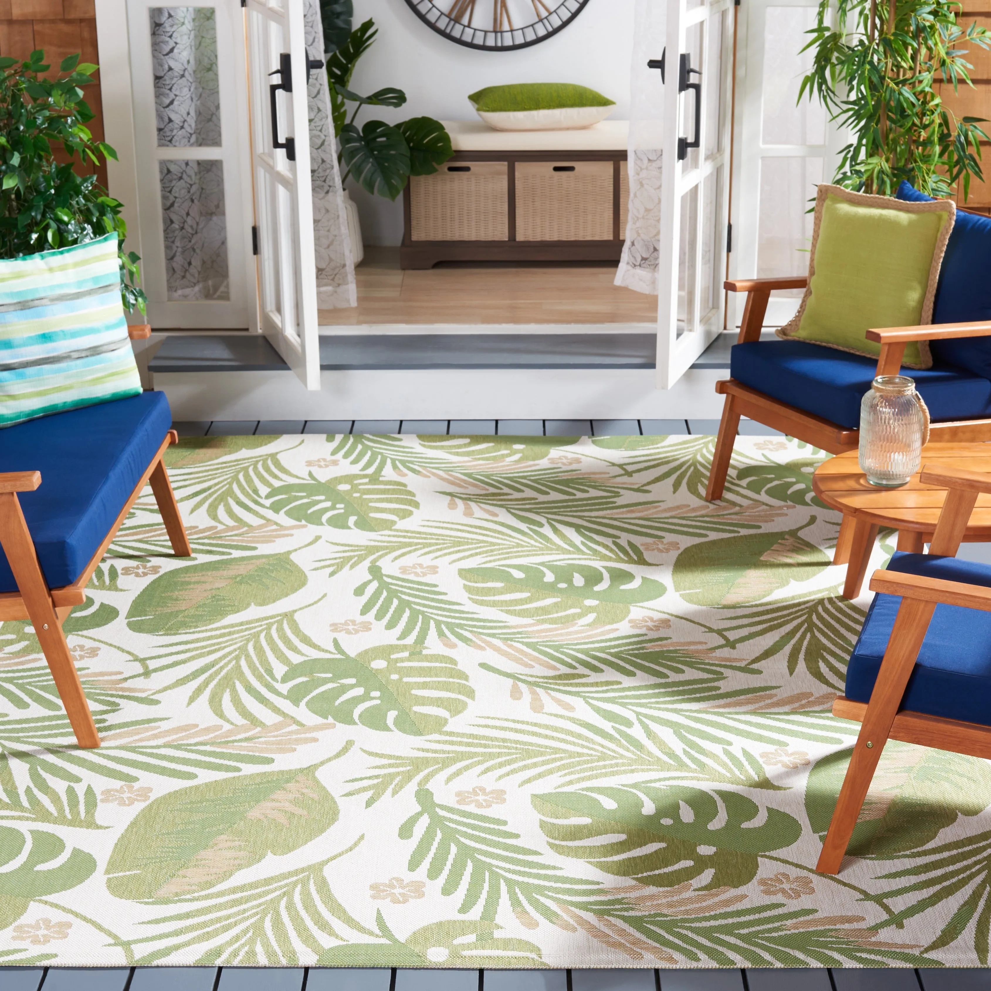 SAFAVIEH Courtyard Zhoresa Indoor/Outdoor Waterproof Patio Backyard Rug