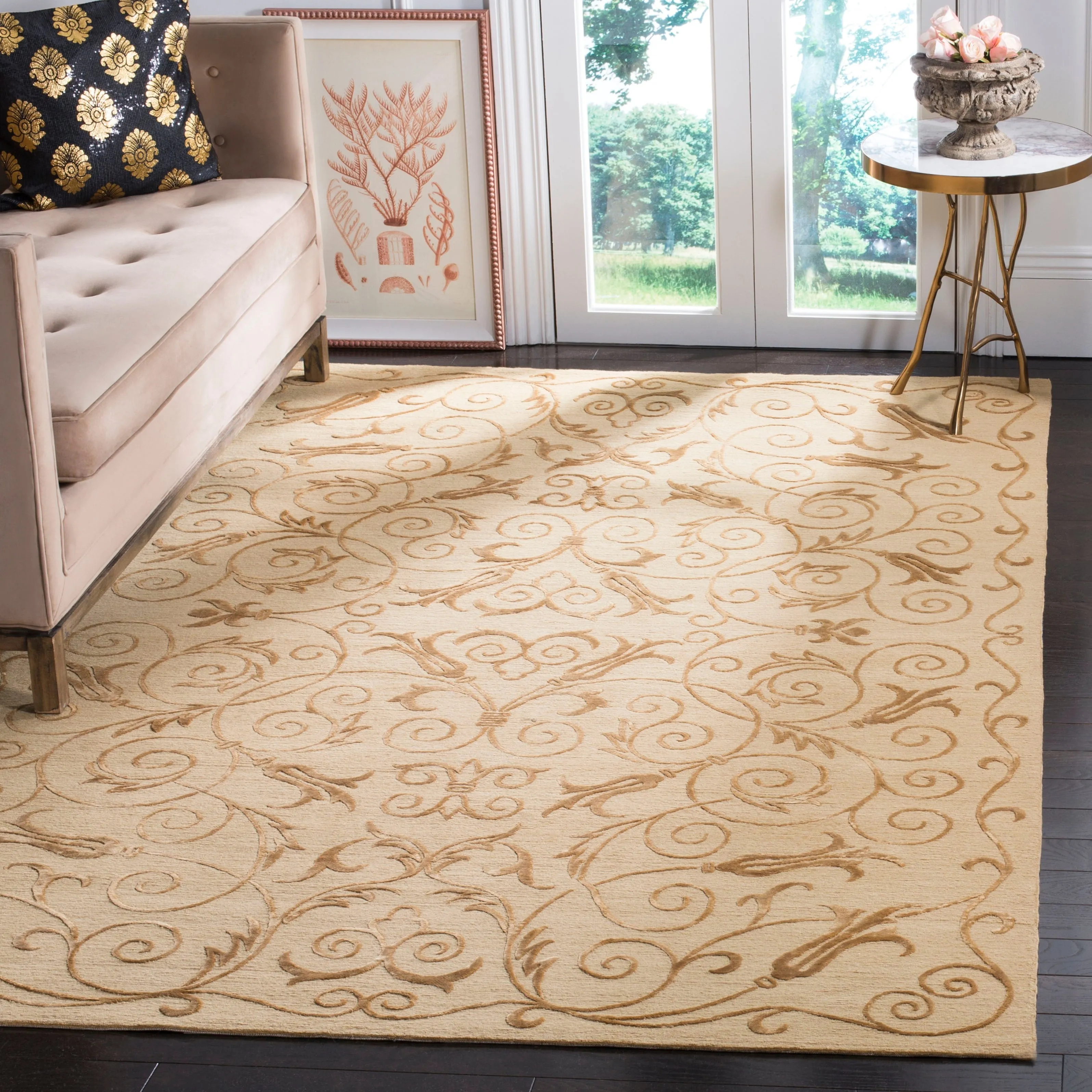 SAFAVIEH Couture Hand-knotted Tibetan Dalgiza Modern Wool Rug