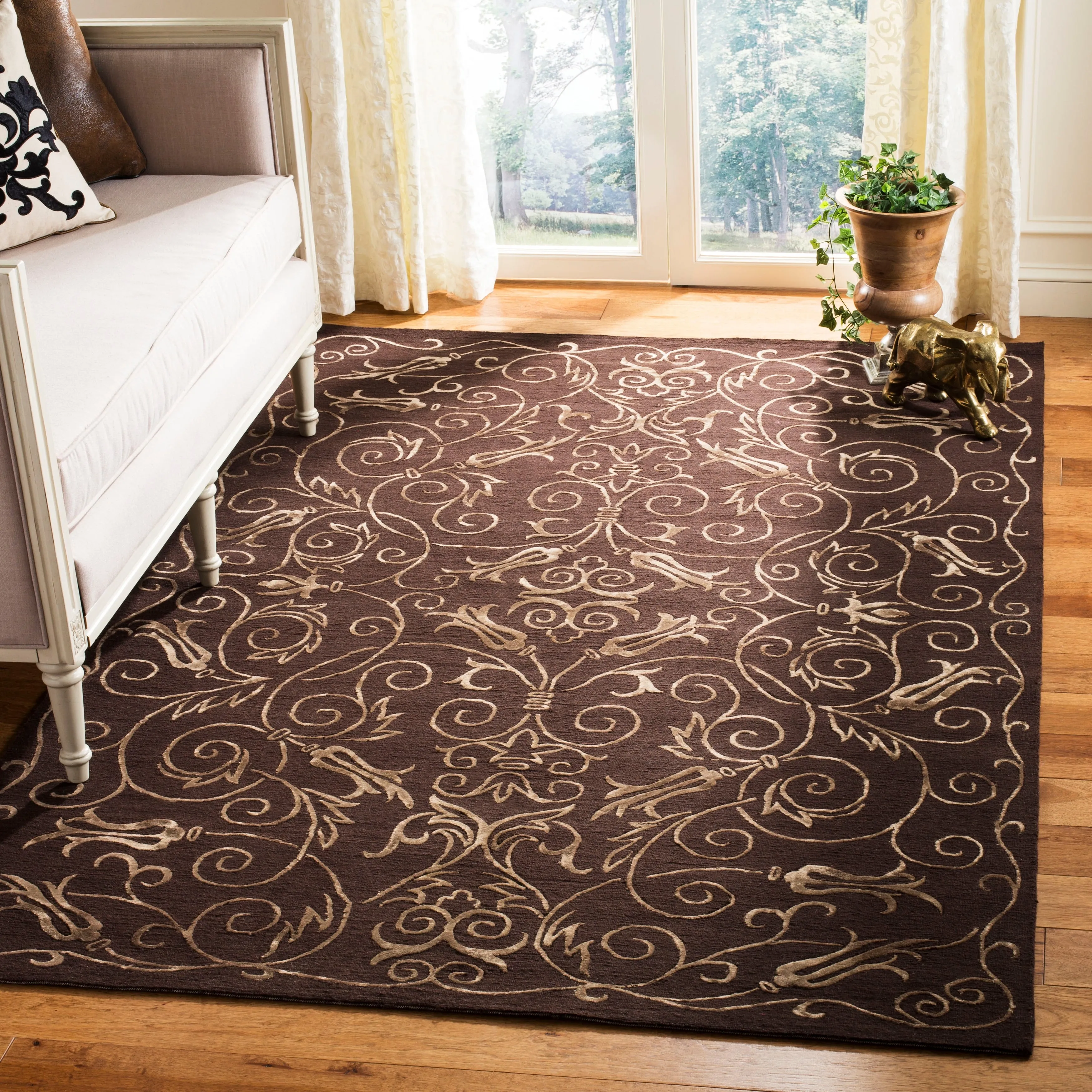 SAFAVIEH Couture Hand-knotted Tibetan Dalgiza Modern Wool Rug