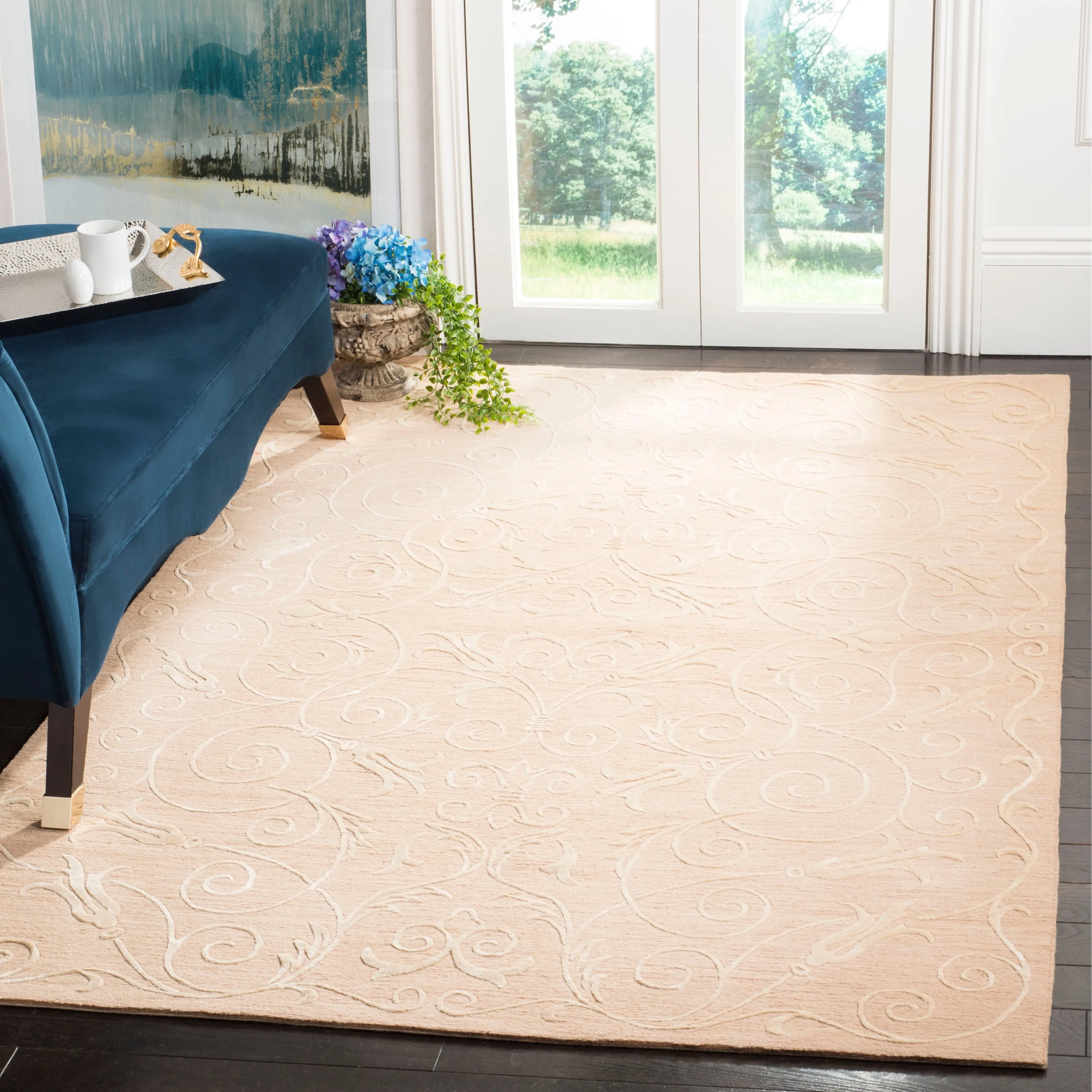 SAFAVIEH Couture Hand-knotted Tibetan Dalgiza Modern Wool Rug