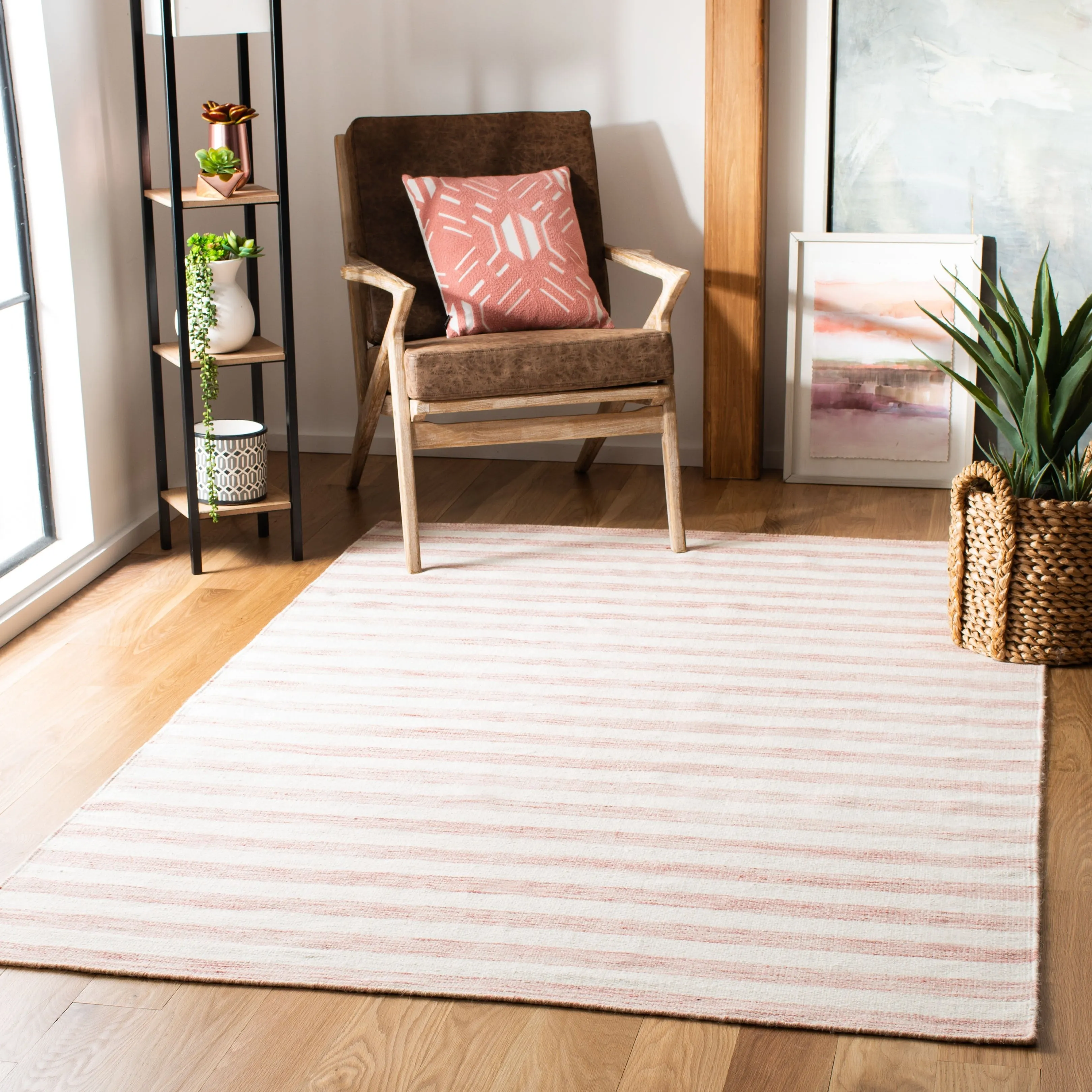 SAFAVIEH Dhurries Aiva Hand-knotted Stripe Area Rug