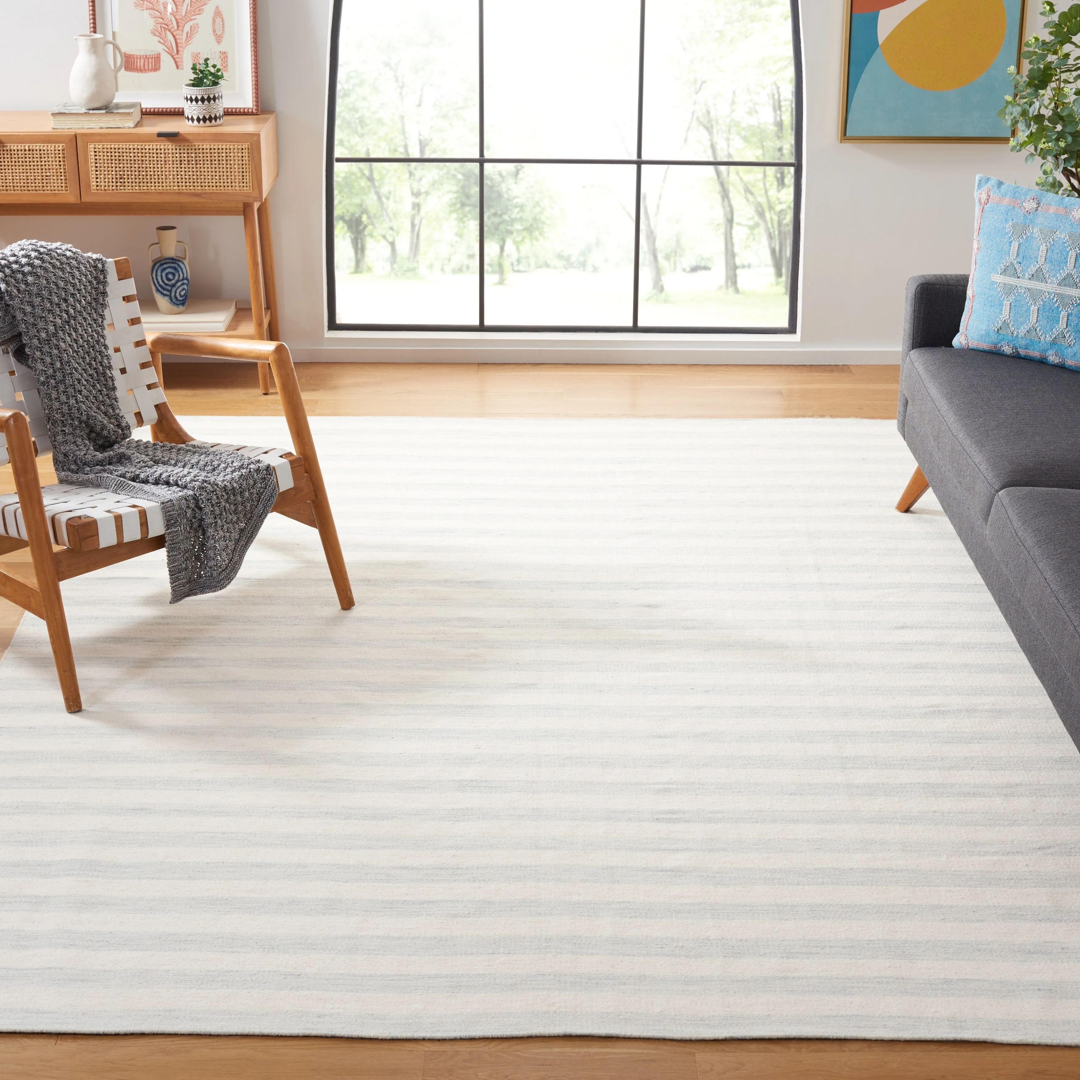 SAFAVIEH Dhurries Aiva Hand-knotted Stripe Area Rug