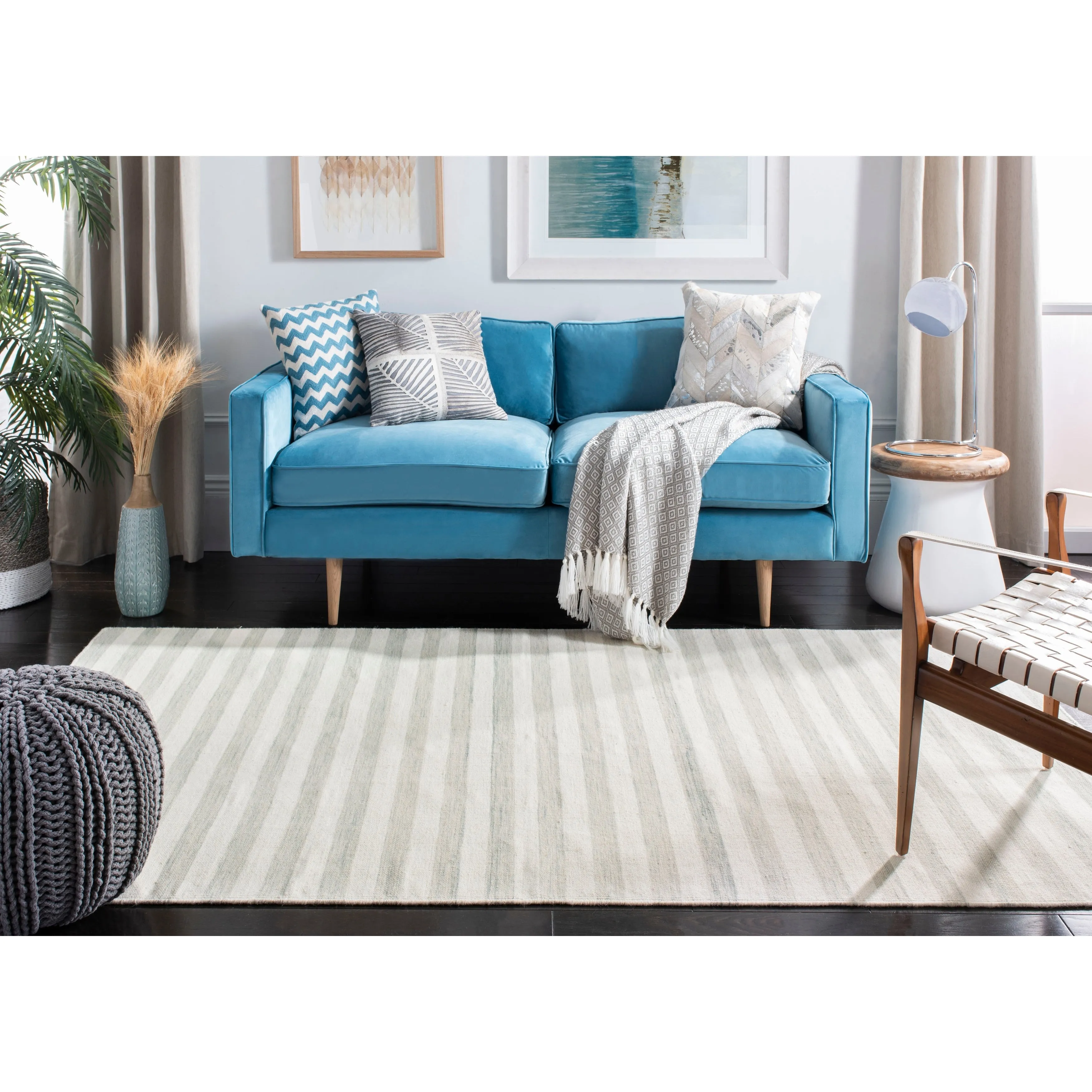 SAFAVIEH Dhurries Aiva Hand-knotted Stripe Area Rug