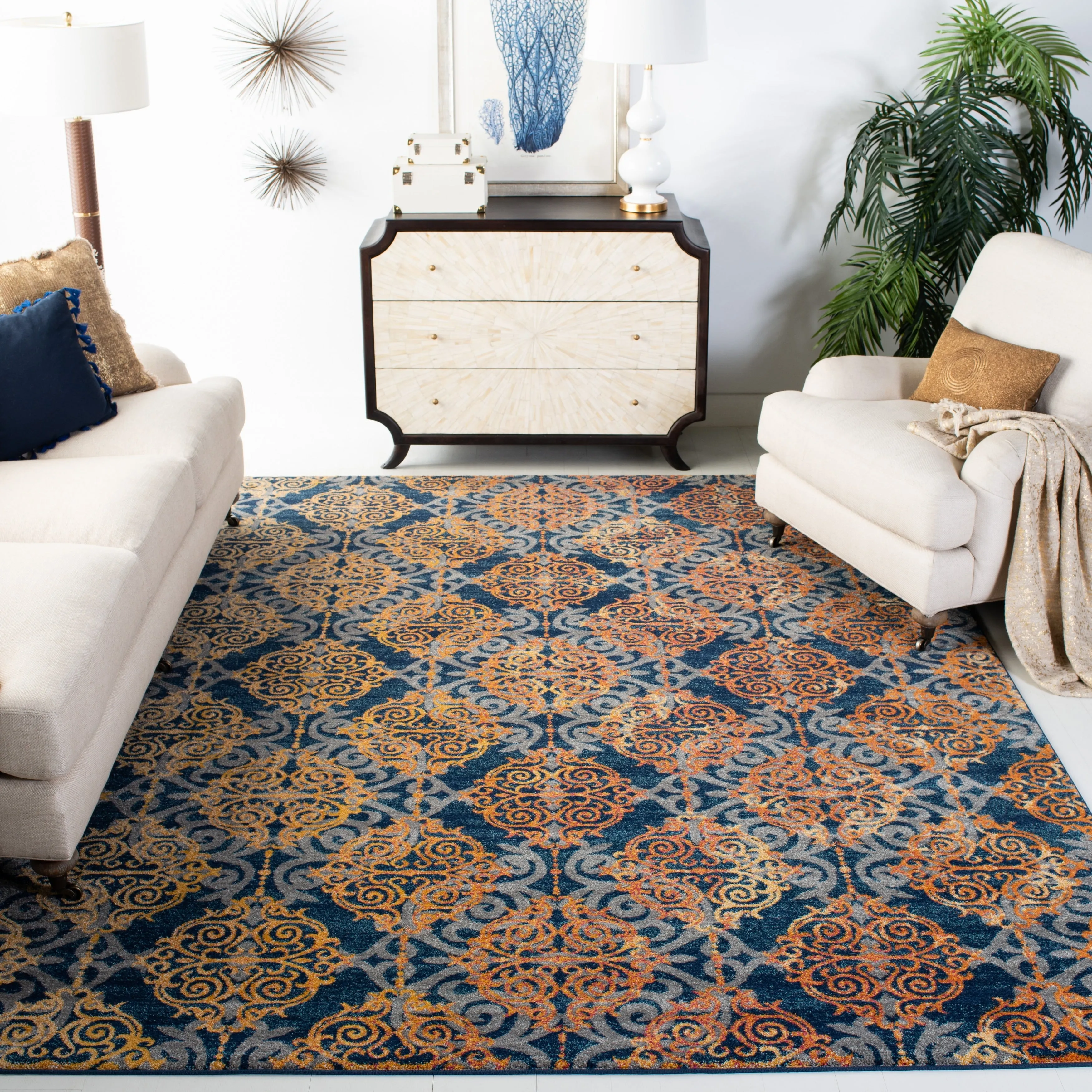 SAFAVIEH Evoke Deschka Vintage Boho Medallion Rug