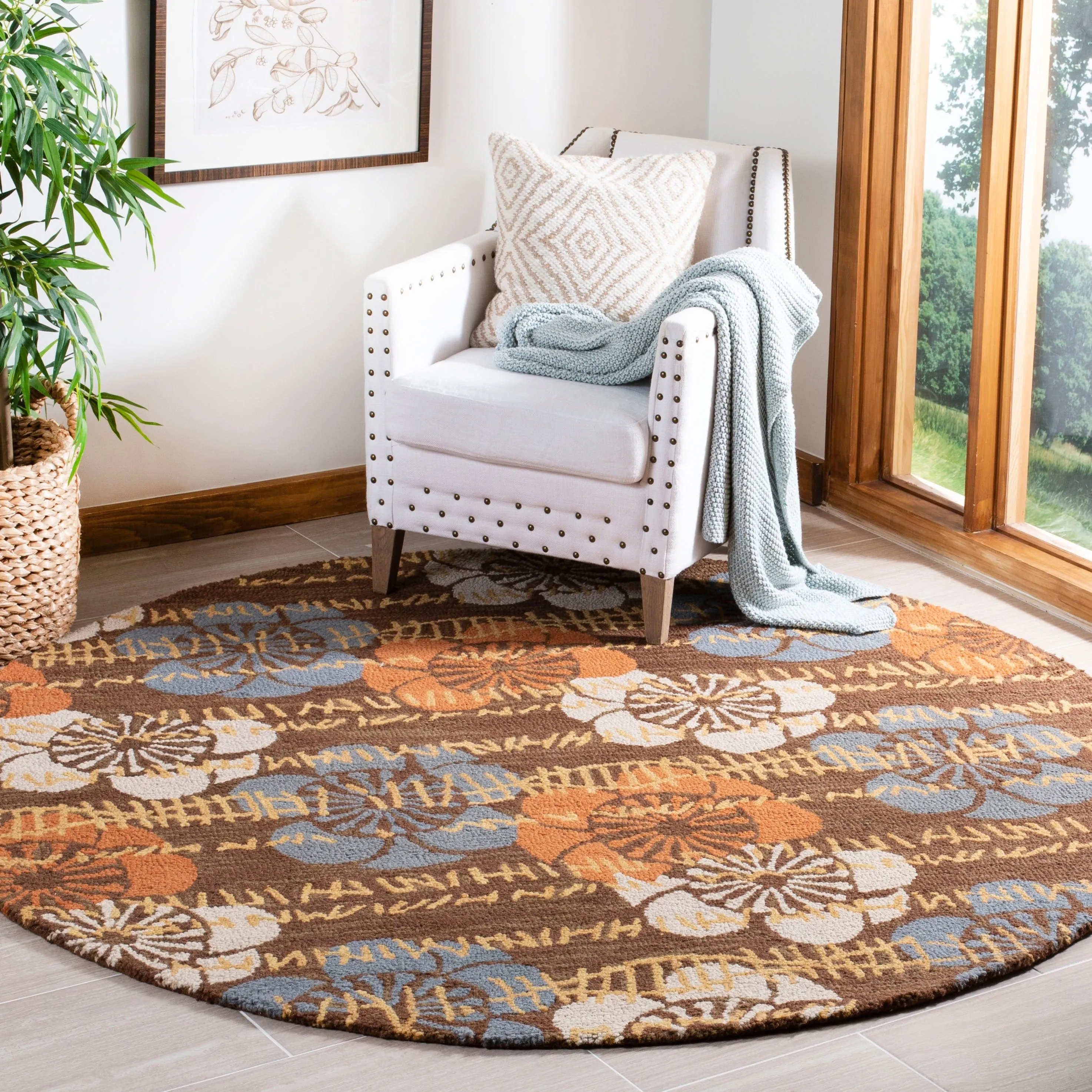 SAFAVIEH Handmade Blossom Gennadij Modern Floral Wool Rug