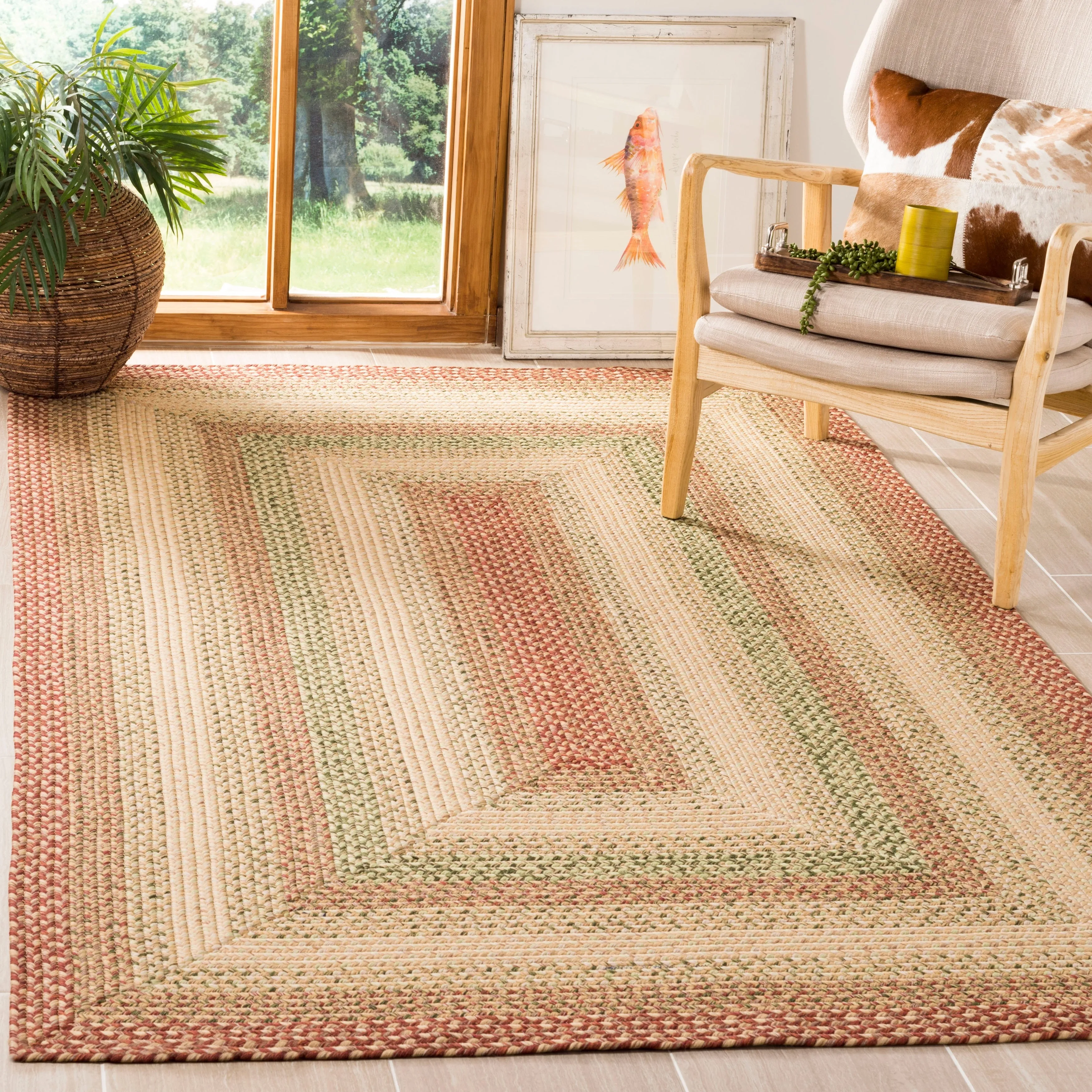 SAFAVIEH. Handmade Braided Adelajde Country Rug