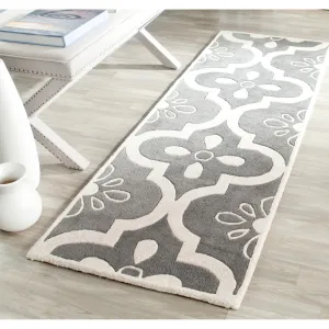 SAFAVIEH Handmade Chatham Pairlee Moroccan Wool Rug - Dark Grey/Ivory - 2' 3 x 7'