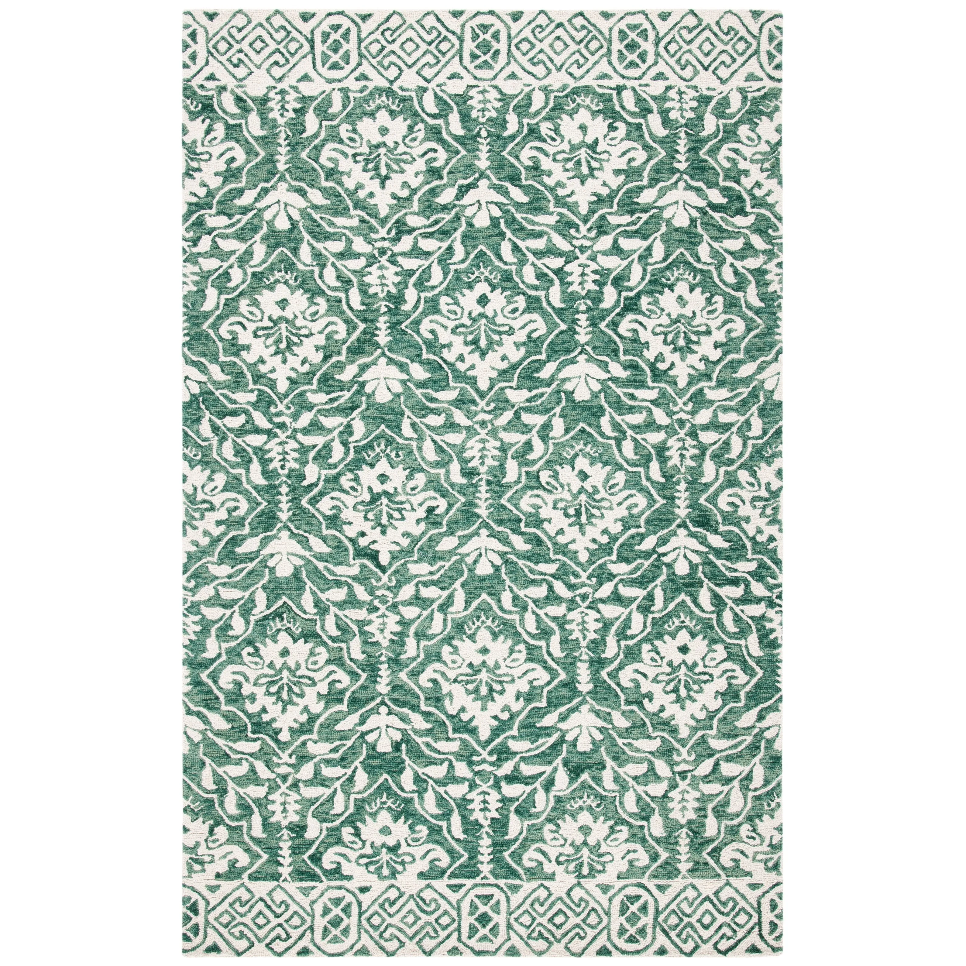 SAFAVIEH Handmade Dip Dye Elvedina Floral Wool Rug
