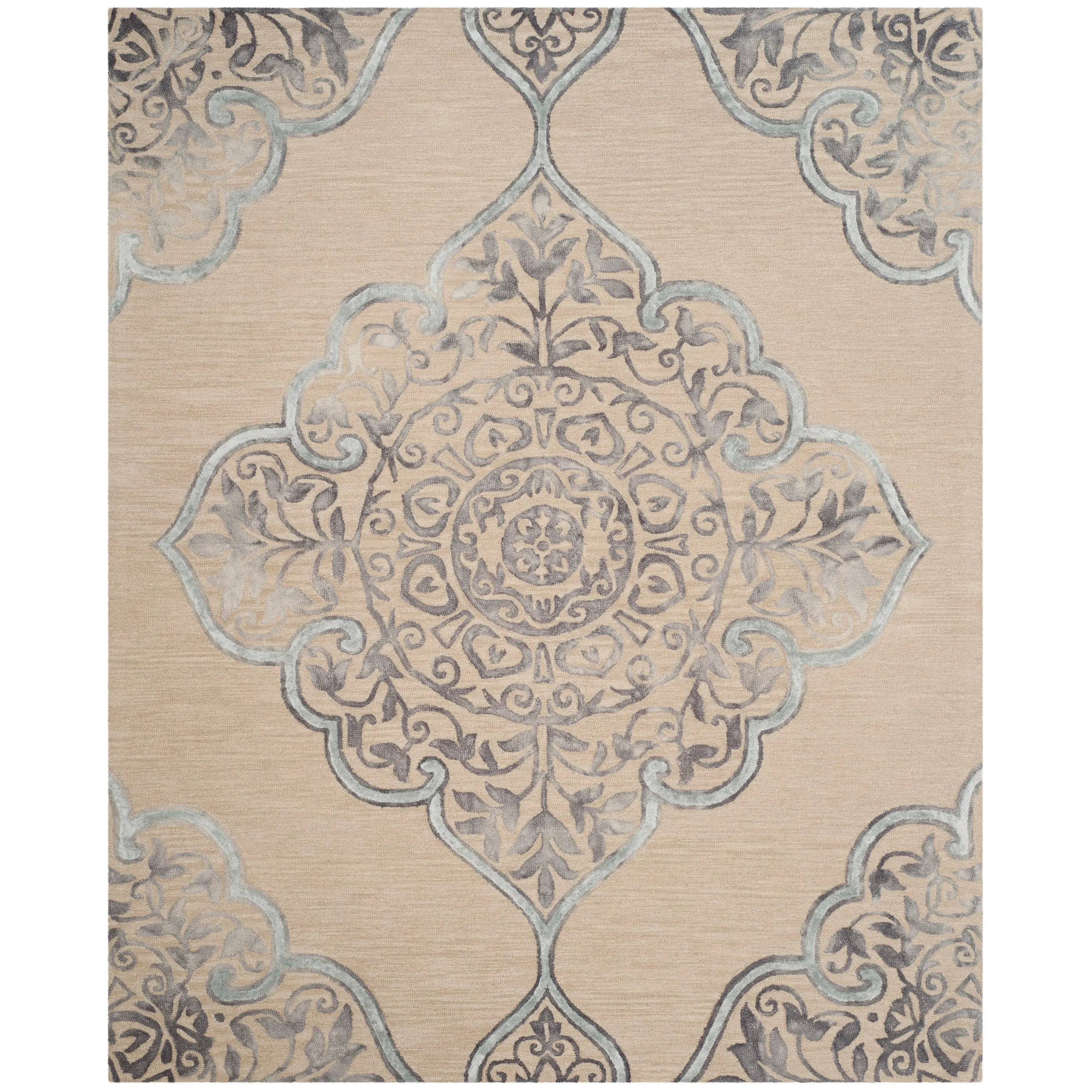 SAFAVIEH Handmade Dip Dye Emeteria Medallion Wool Rug