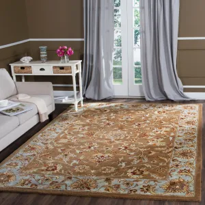 SAFAVIEH Handmade Heritage Heritage Bloom Brown/ Blue Wool Rug
