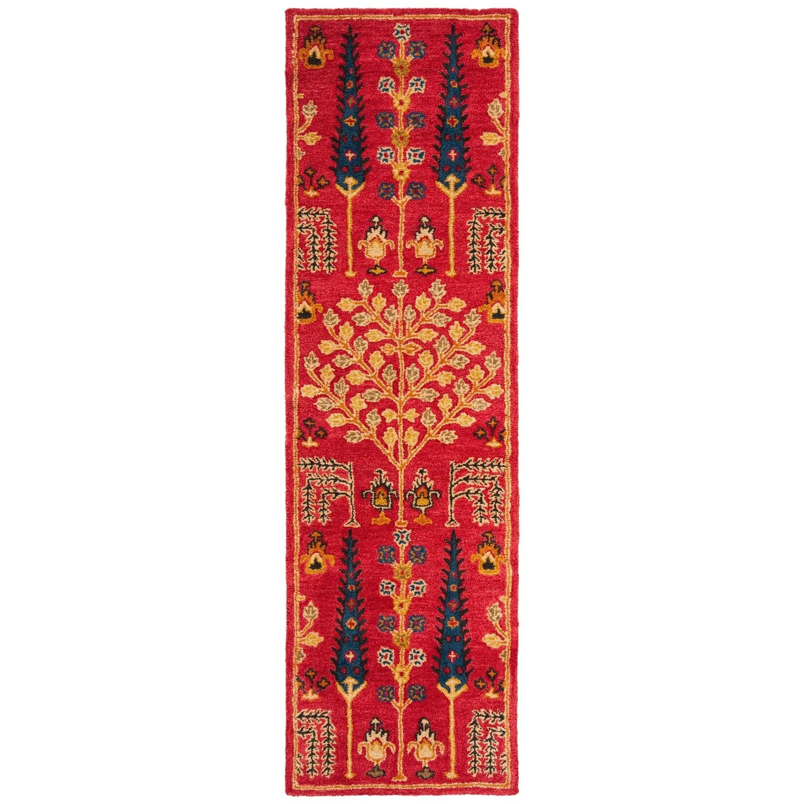 SAFAVIEH Handmade Heritage Picture Block Floral Traditional Oriental Wool Rug