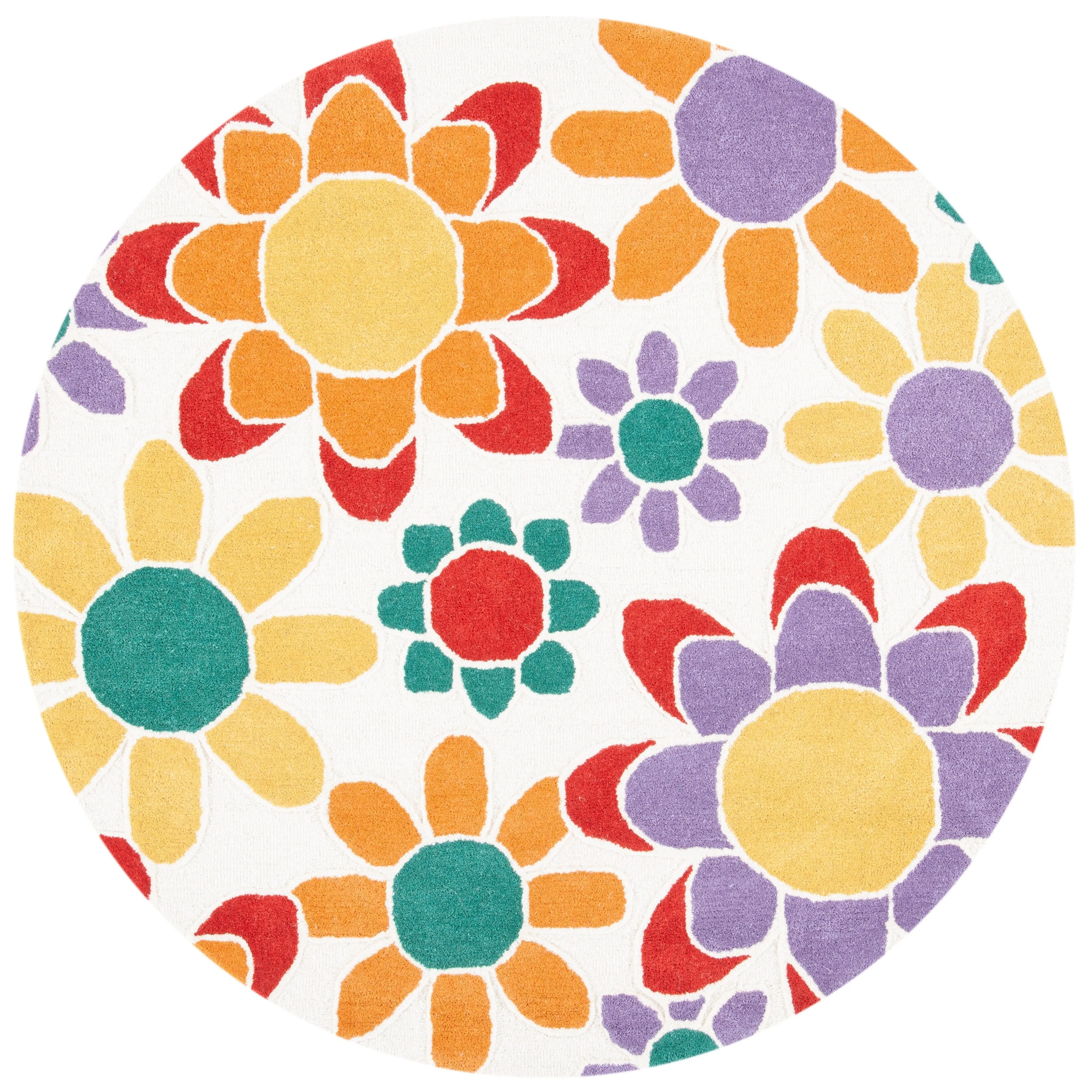 SAFAVIEH Handmade Kids Khadijah Floral Wool Rug