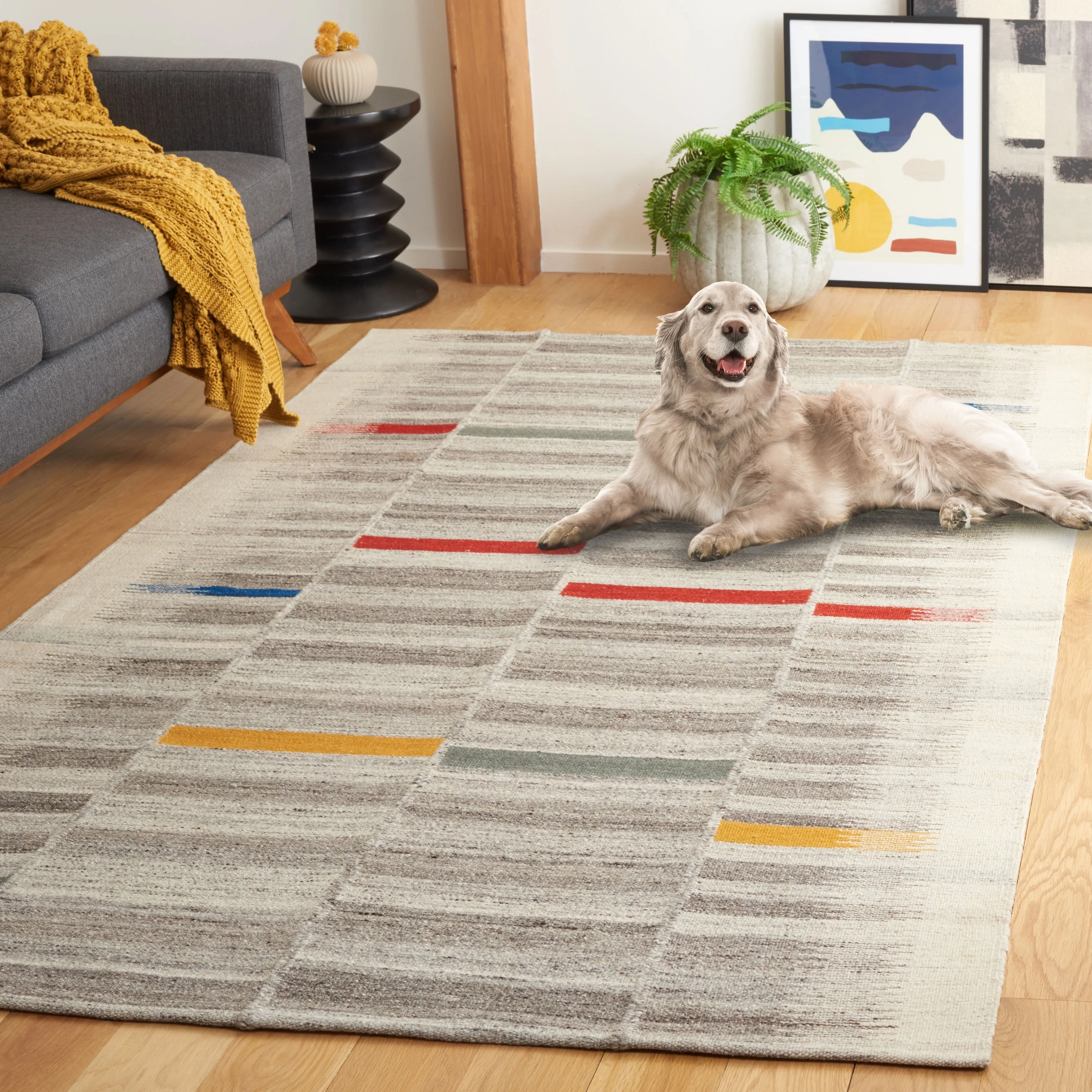SAFAVIEH Handmade Kilim Ziynet Boho Stripe Wool Rug