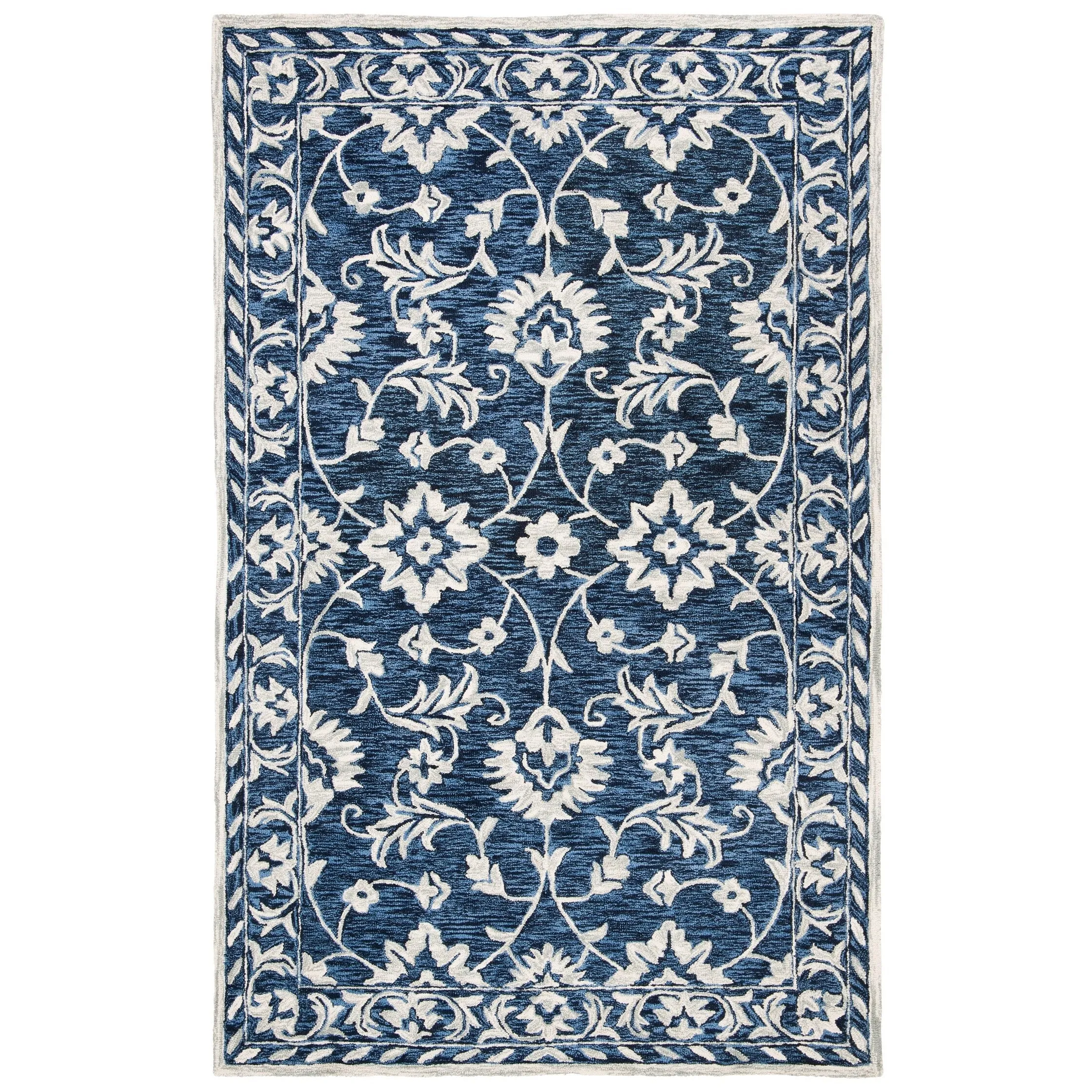 SAFAVIEH Handmade Micro-Loop Fjoralba Transitional Floral Wool Rug