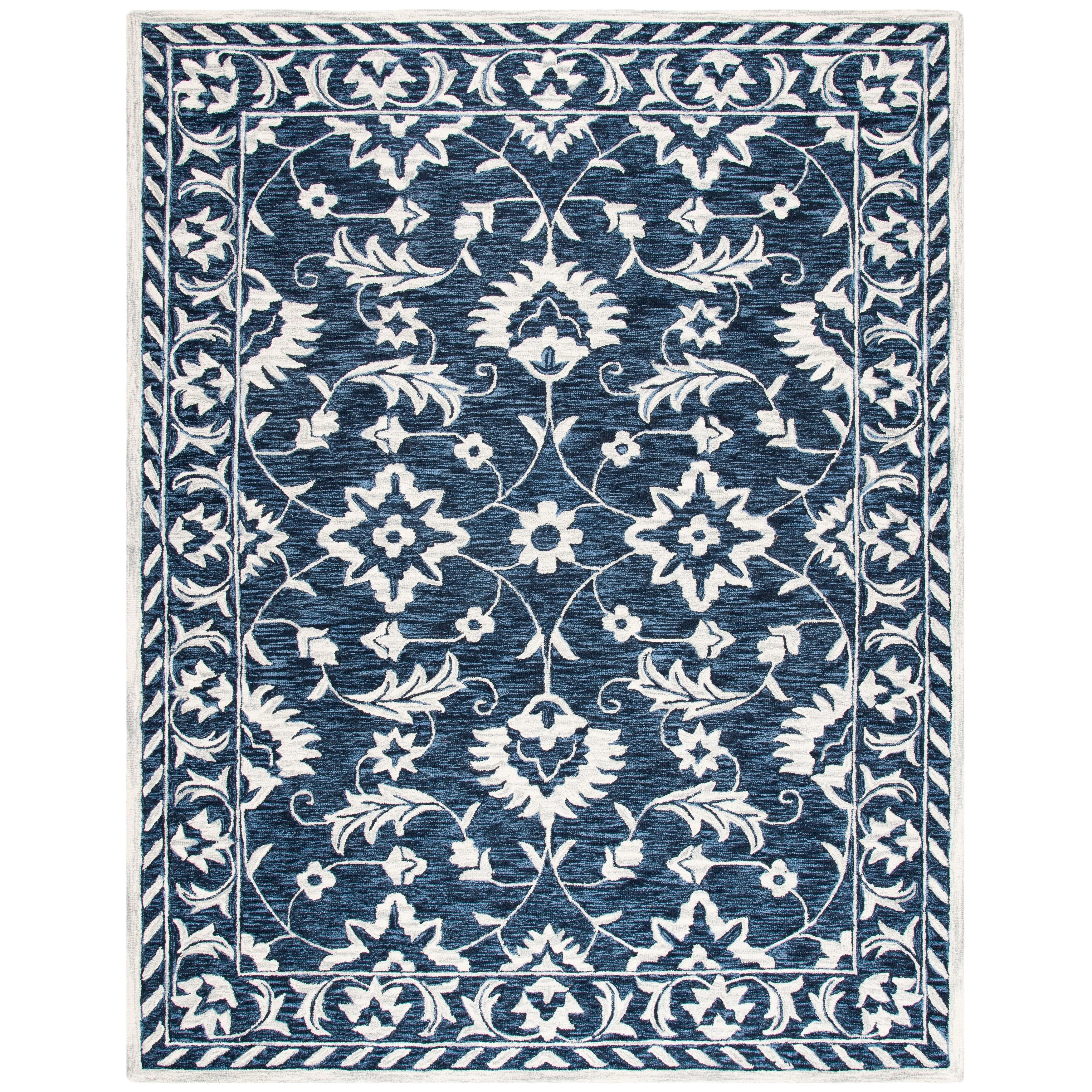 SAFAVIEH Handmade Micro-Loop Fjoralba Transitional Floral Wool Rug
