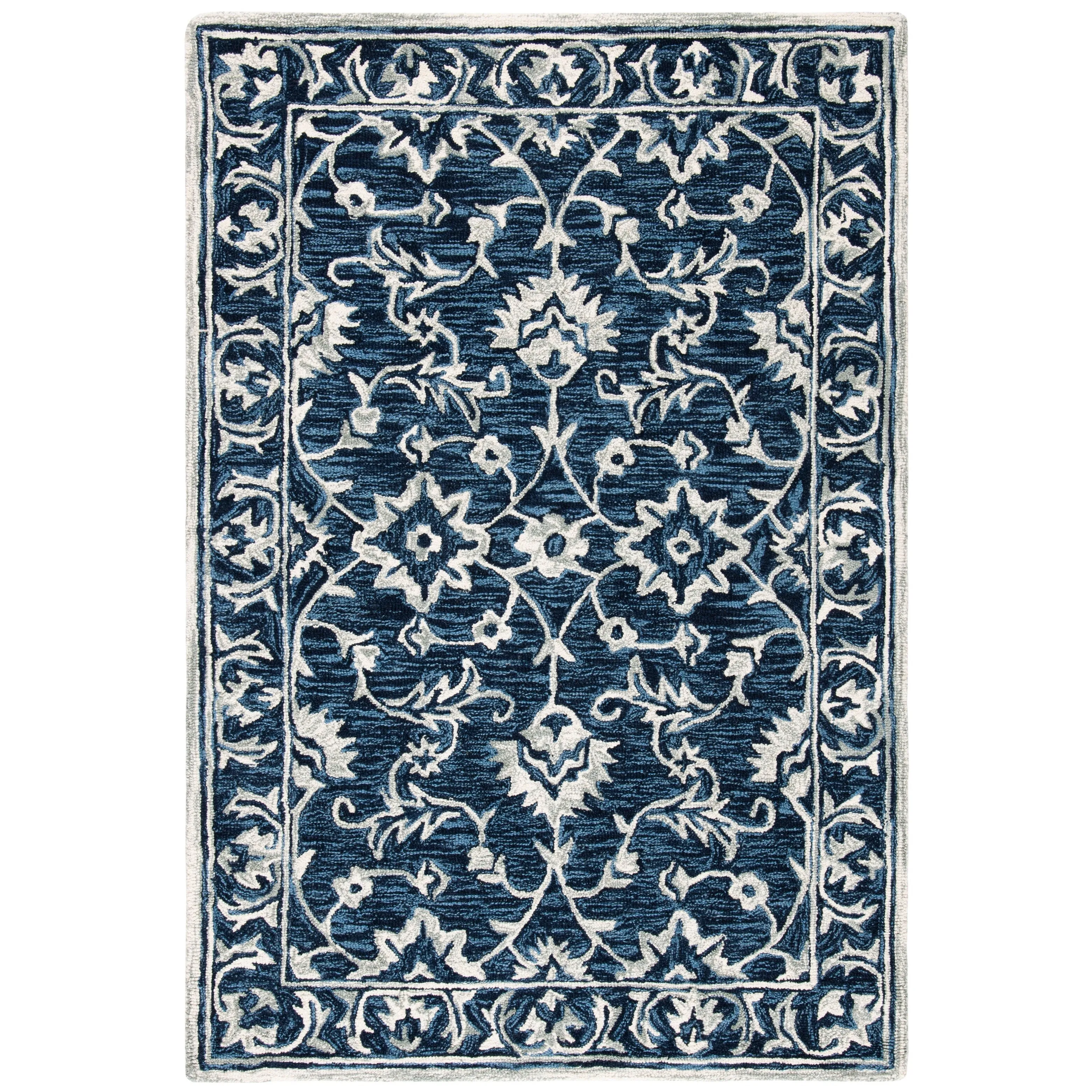 SAFAVIEH Handmade Micro-Loop Fjoralba Transitional Floral Wool Rug