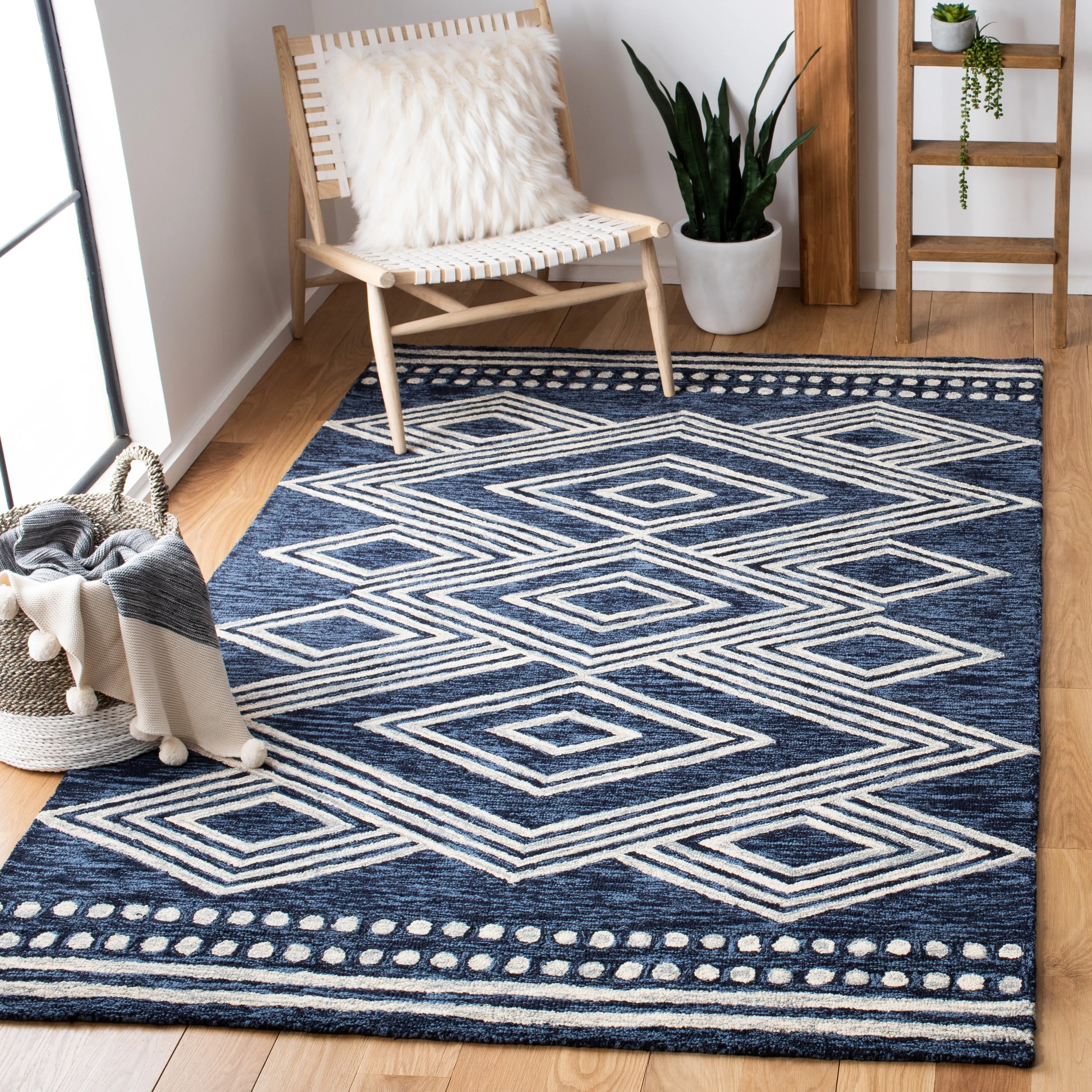 SAFAVIEH Handmade Micro-Loop Gudula Moroccan Wool Rug