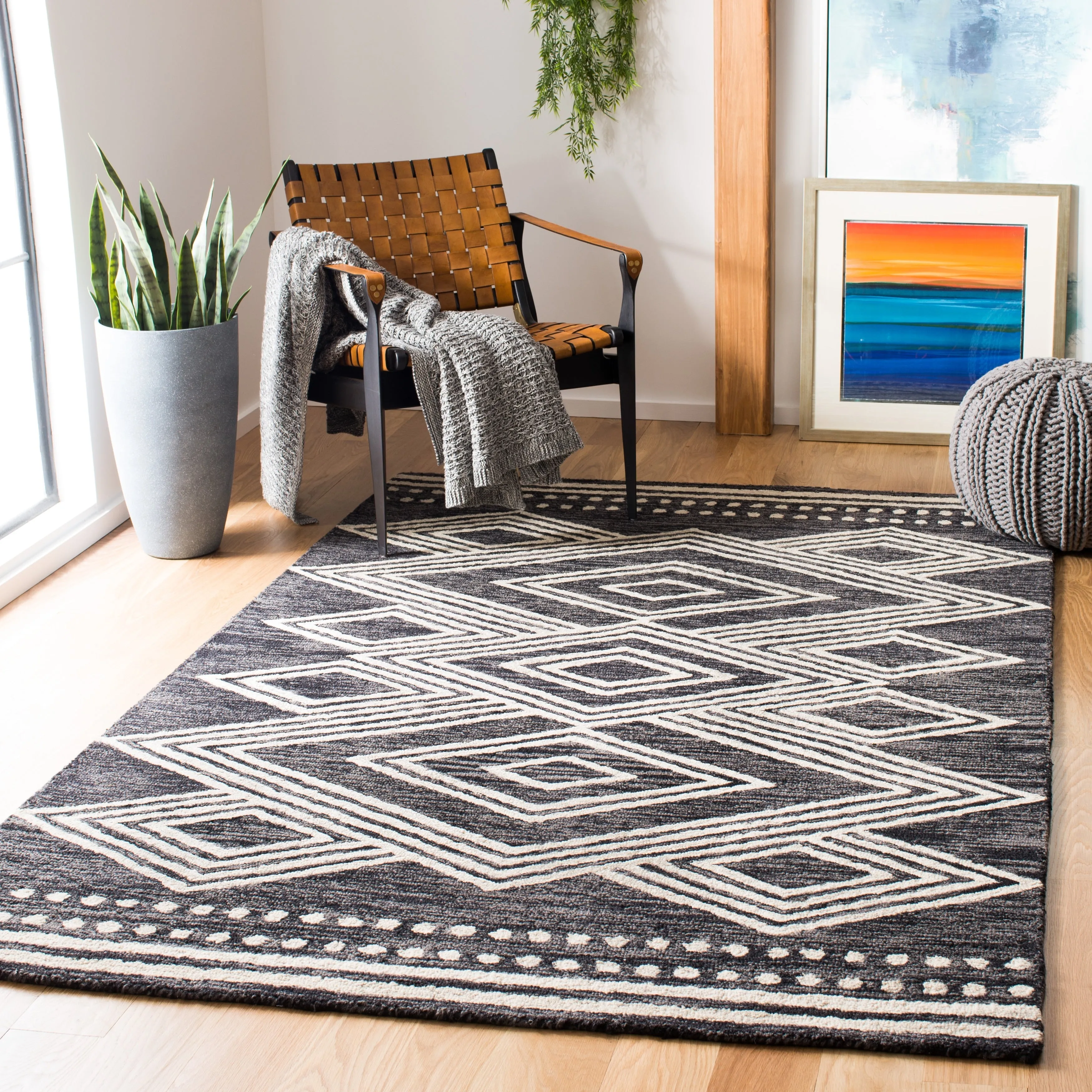SAFAVIEH Handmade Micro-Loop Gudula Moroccan Wool Rug