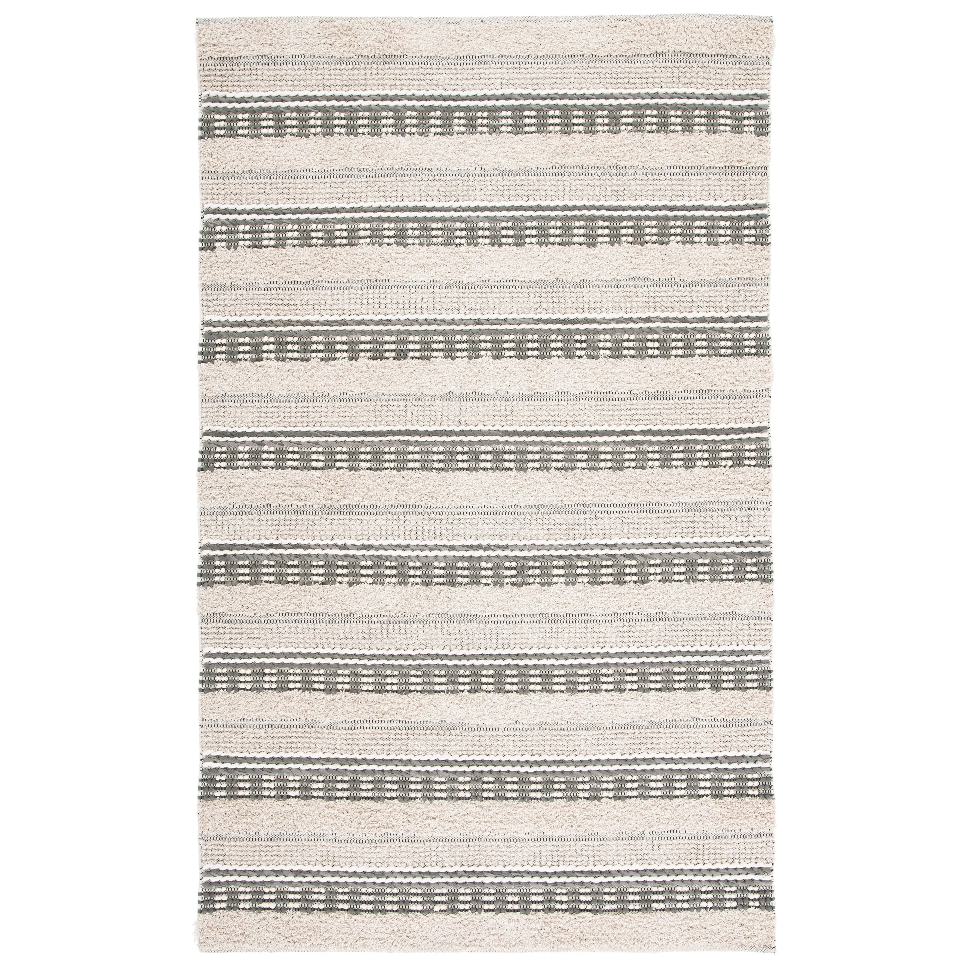 SAFAVIEH Handmade Natura Ingiridur Stripe Cotton Rug
