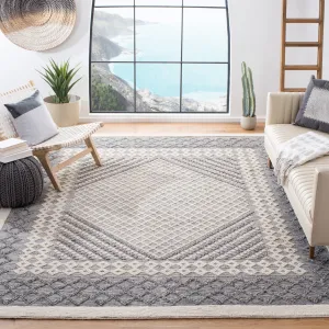 SAFAVIEH Handmade Natura Teresina Transitional Geometric Cream/Navy Wool Rug